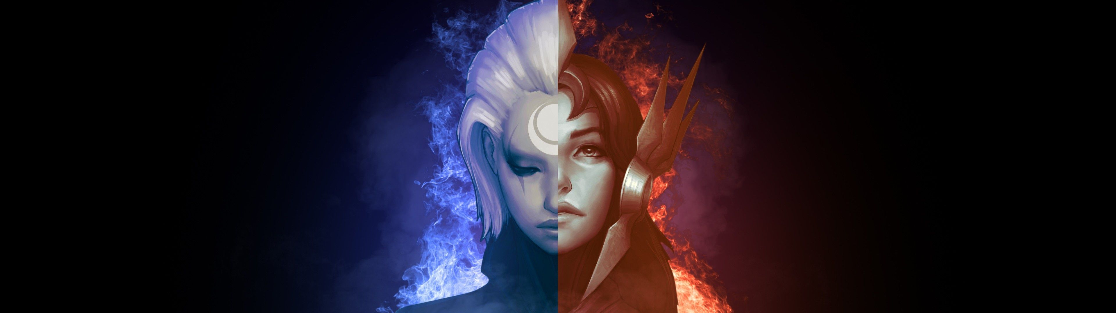 Diana e Leona League of Legends, 3840x1080 Ultrawide, Smart TV 4K