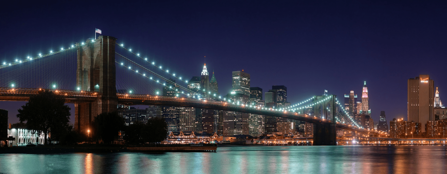 Ponte di Brooklyn notturno, 1734x676 Ultrawide, iMac