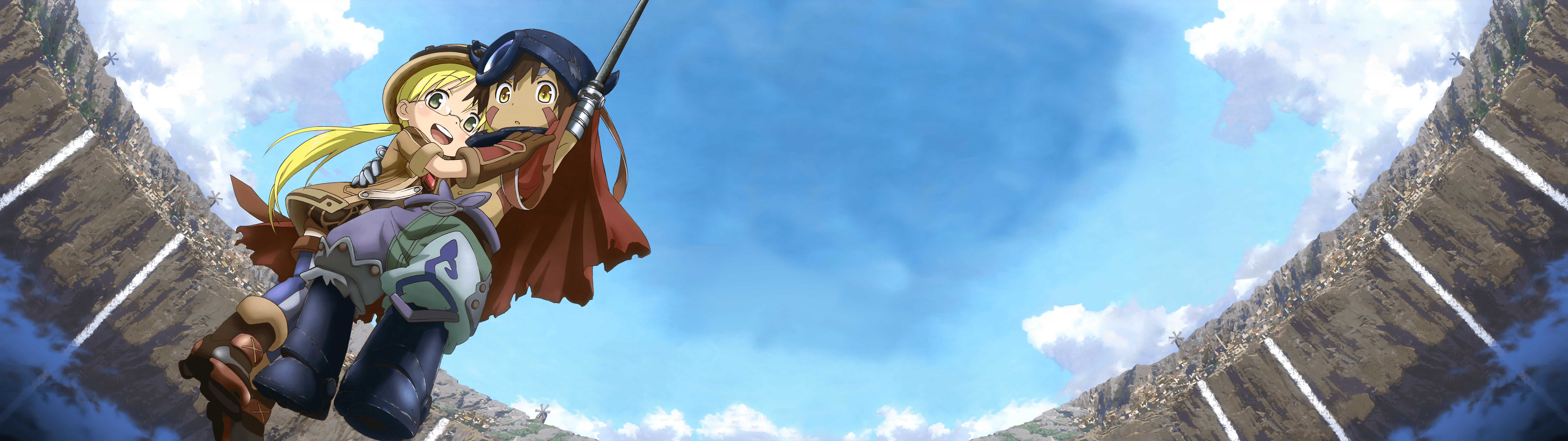 Made in Abyss personaggi anime, 7680x2160 Panoramico, Dual Screen