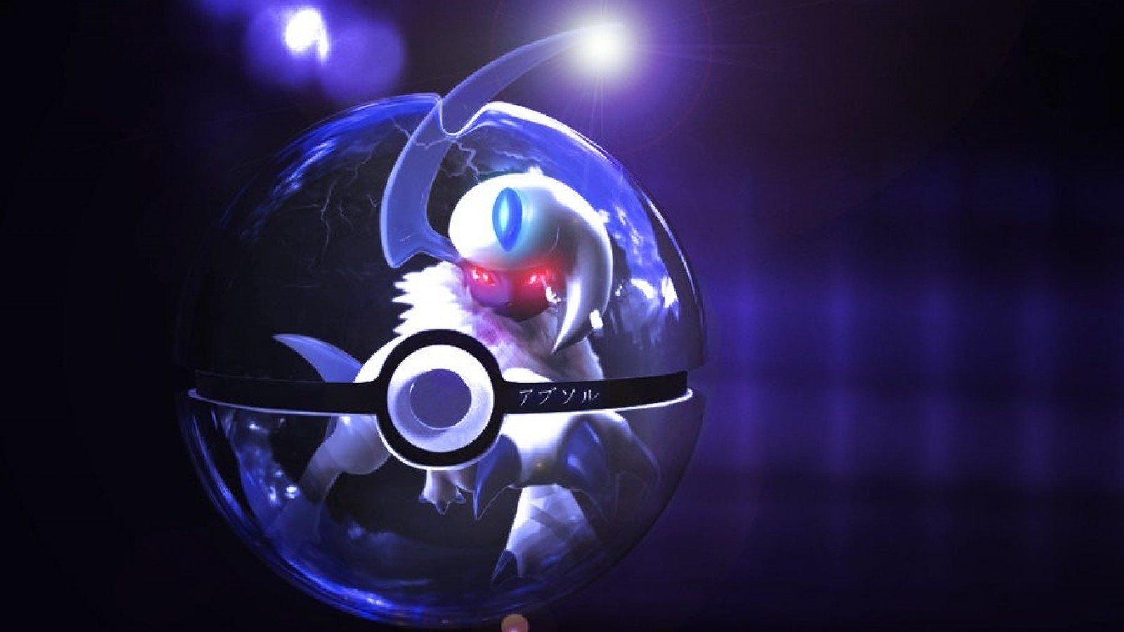 Absol dentro Poké Ball di vetro, 1600x900 900p, Desktop