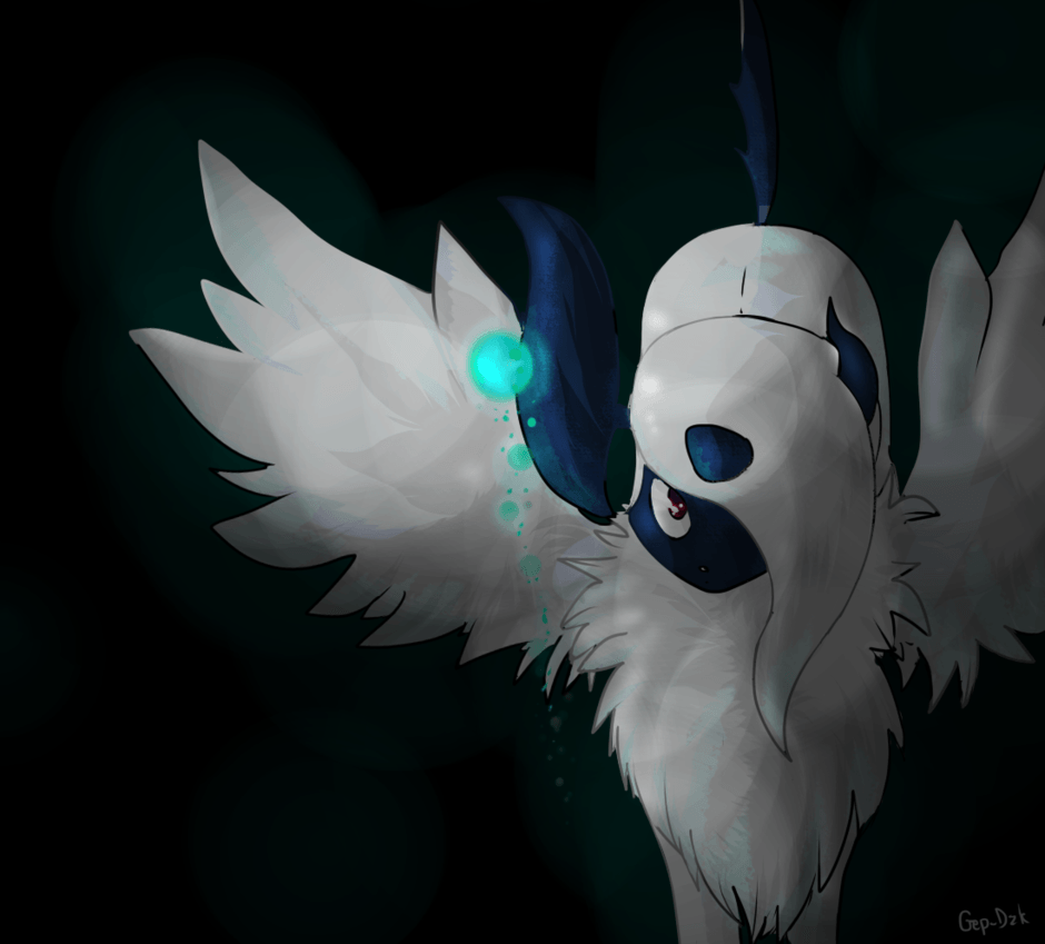 Absol Pokémon sfondo scuro, 940x849 HD, PC