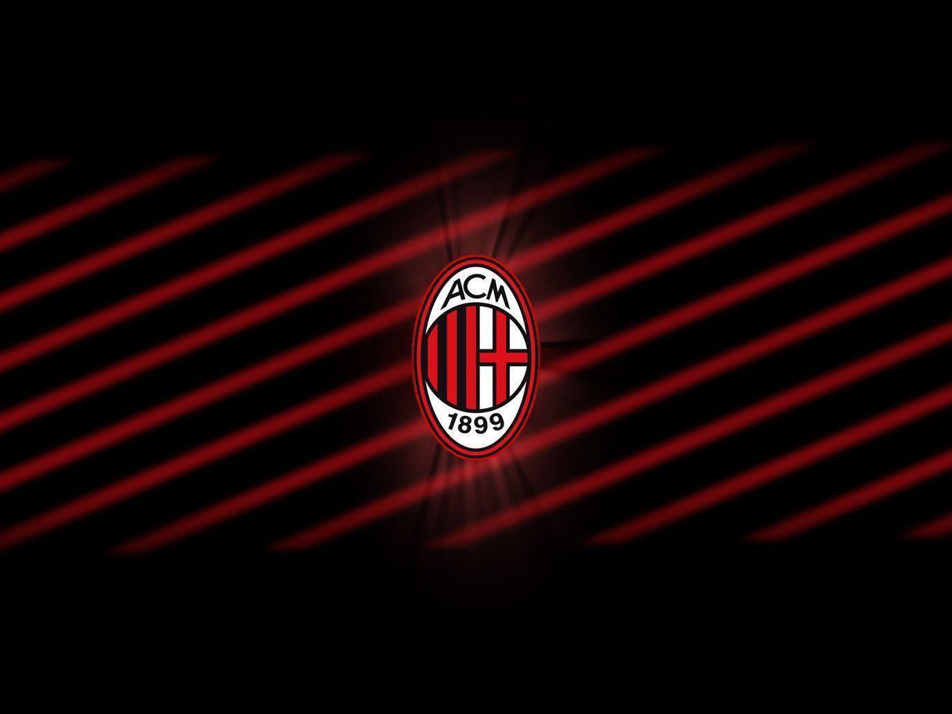 Logo AC Milan sfondo nero, 1376x1032 720p, Lenovo Legion