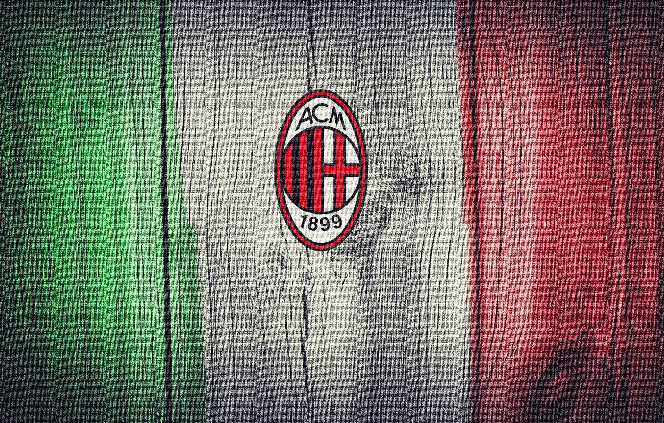 Logo AC Milan bandiera italiana legno, 1332x850 720p, Laptop