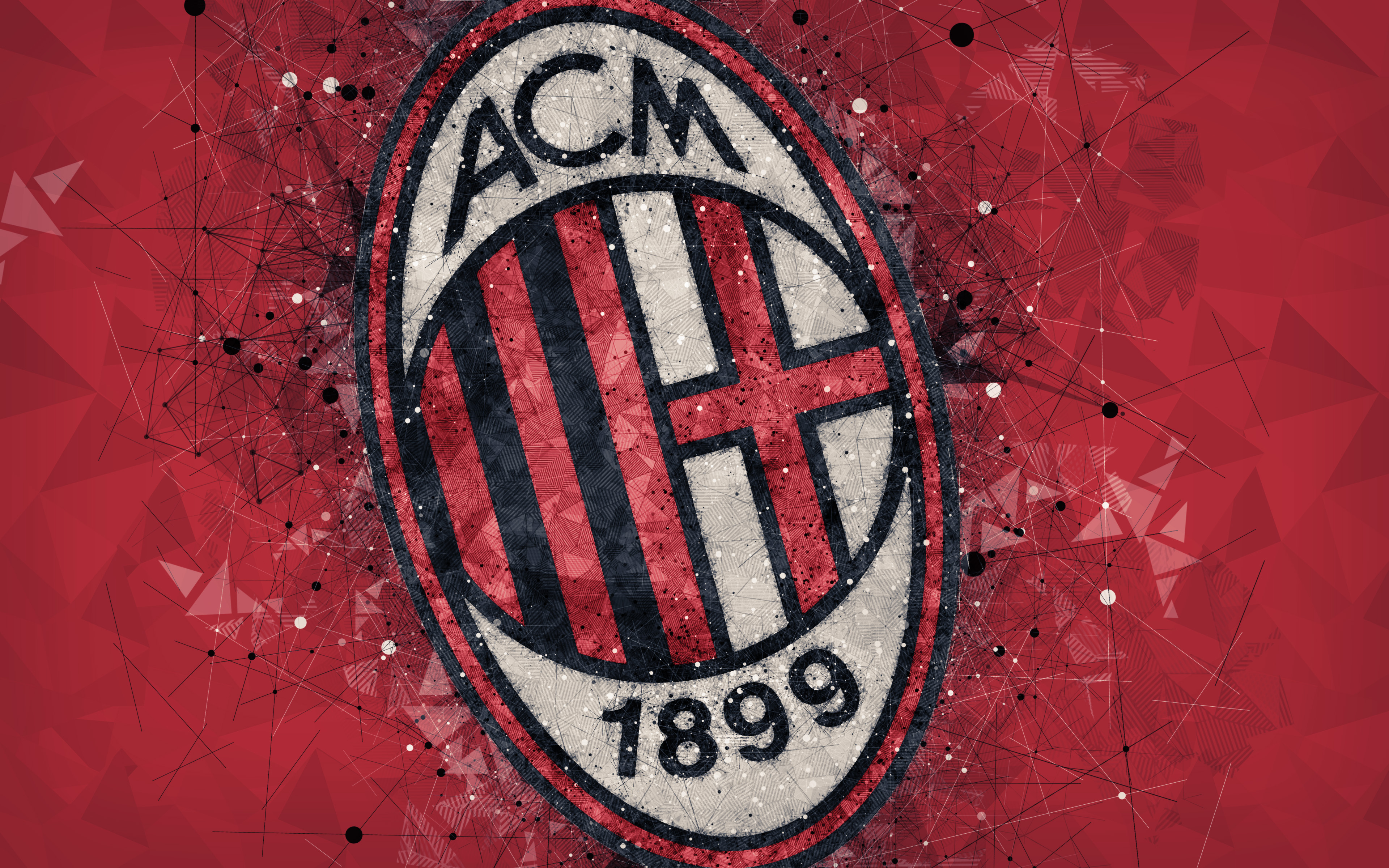 Logo AC Milan geometrico, 3840x2400 UHD, Monitor 4K