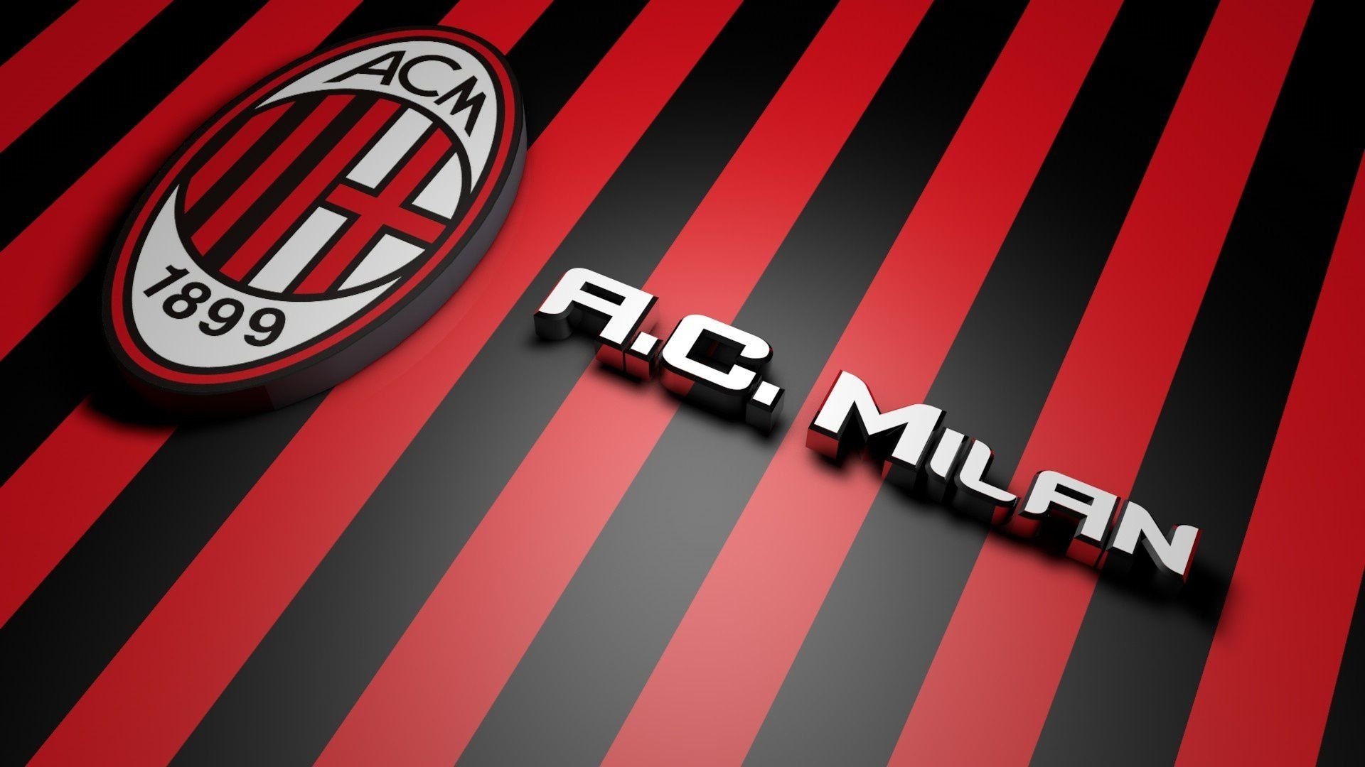 Logo AC Milan strisce rossonere, 1920x1080 1080p, PC Desktop