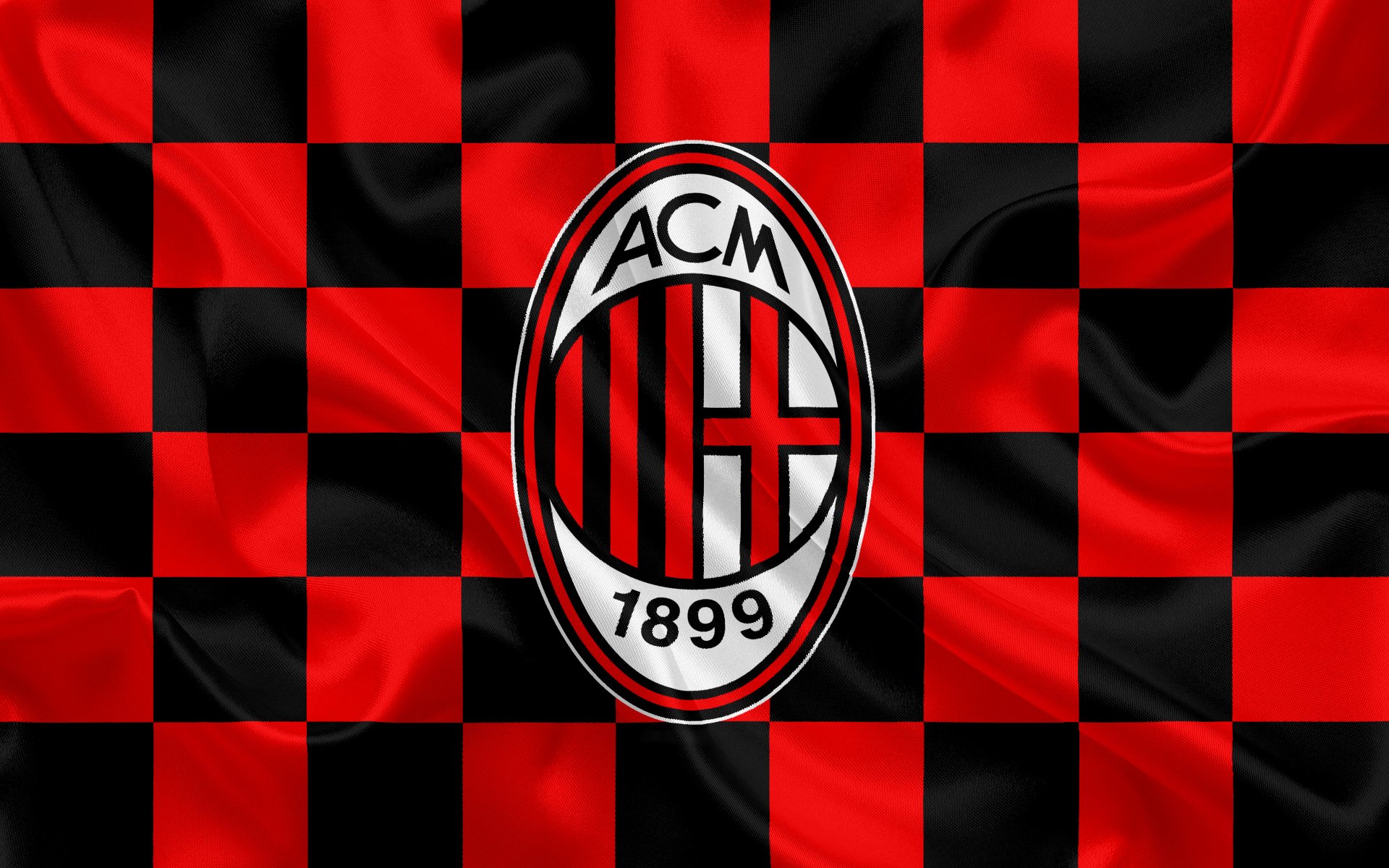 Logo AC Milan scacchiera, 1920x1200 Full HD+, PC