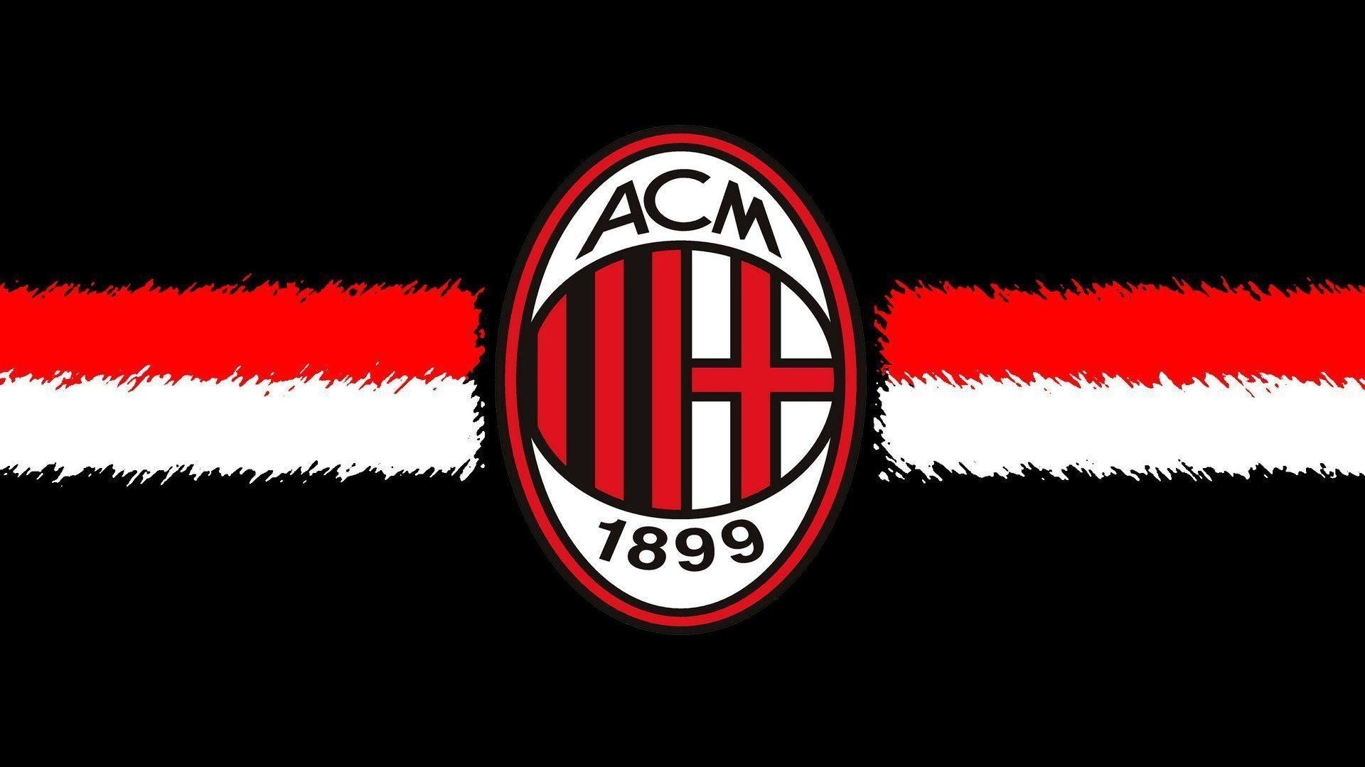 Logo AC Milan sfondo nero, 1920x1080 Full HD 1080p, Laptop
