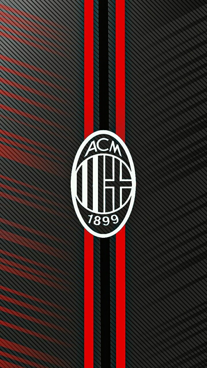 Logo AC Milan strisce rosse nere, 720x1280 Full HD Verticale, Smartphone