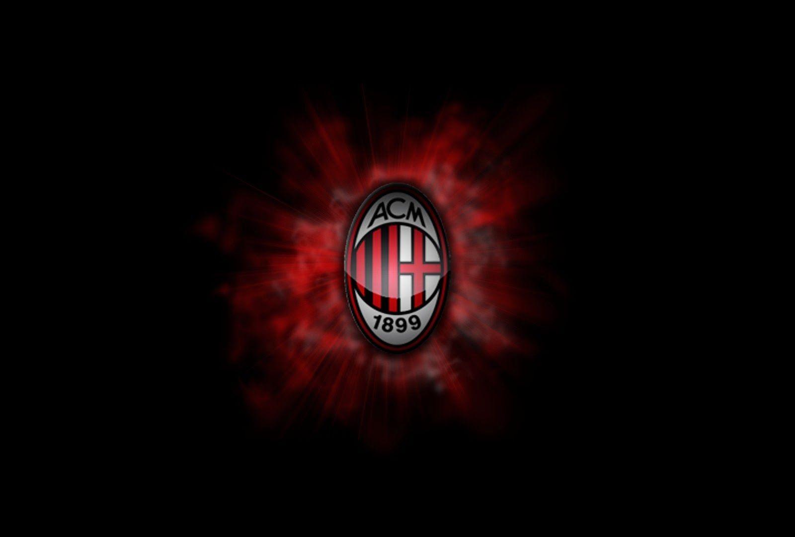 Logo AC Milan sfondo rosso, 1600x1080 900p, Desktop