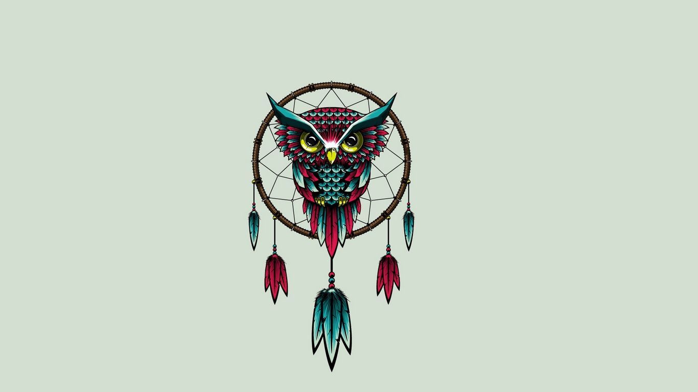 Gufo acchiappasogni colorato, 1366x768 720p, Dell XPS
