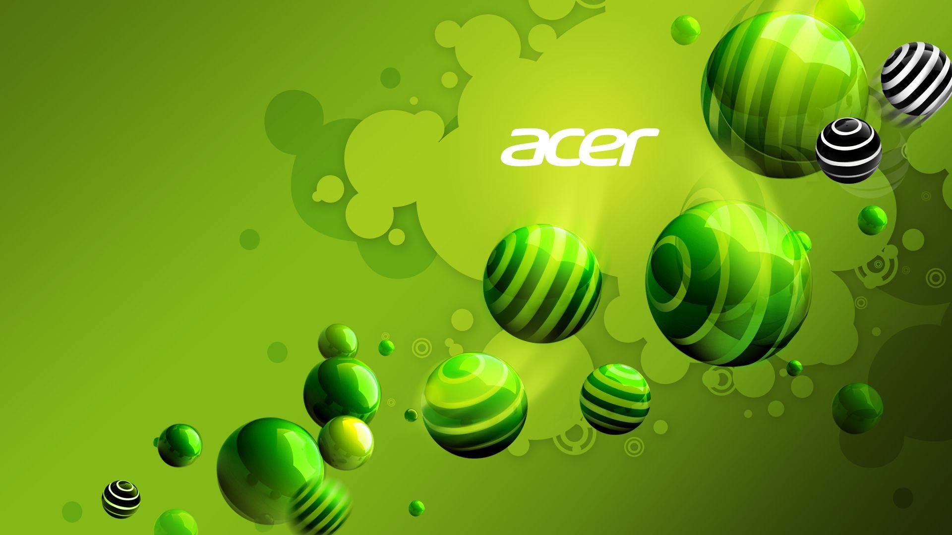Sfere verdi logo Acer, 1920x1080 Full HD, Laptop