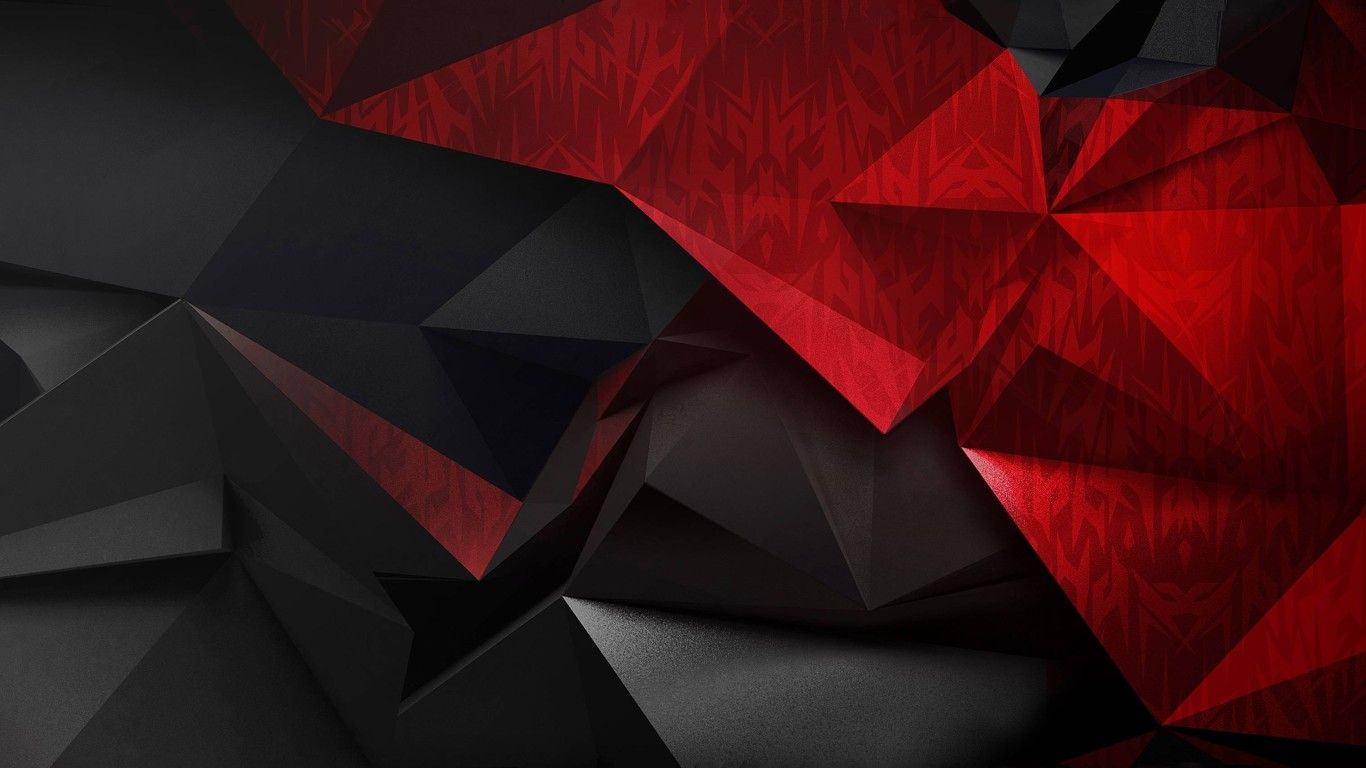 Forme geometriche rosse e nere, 1366x768 720p, PC