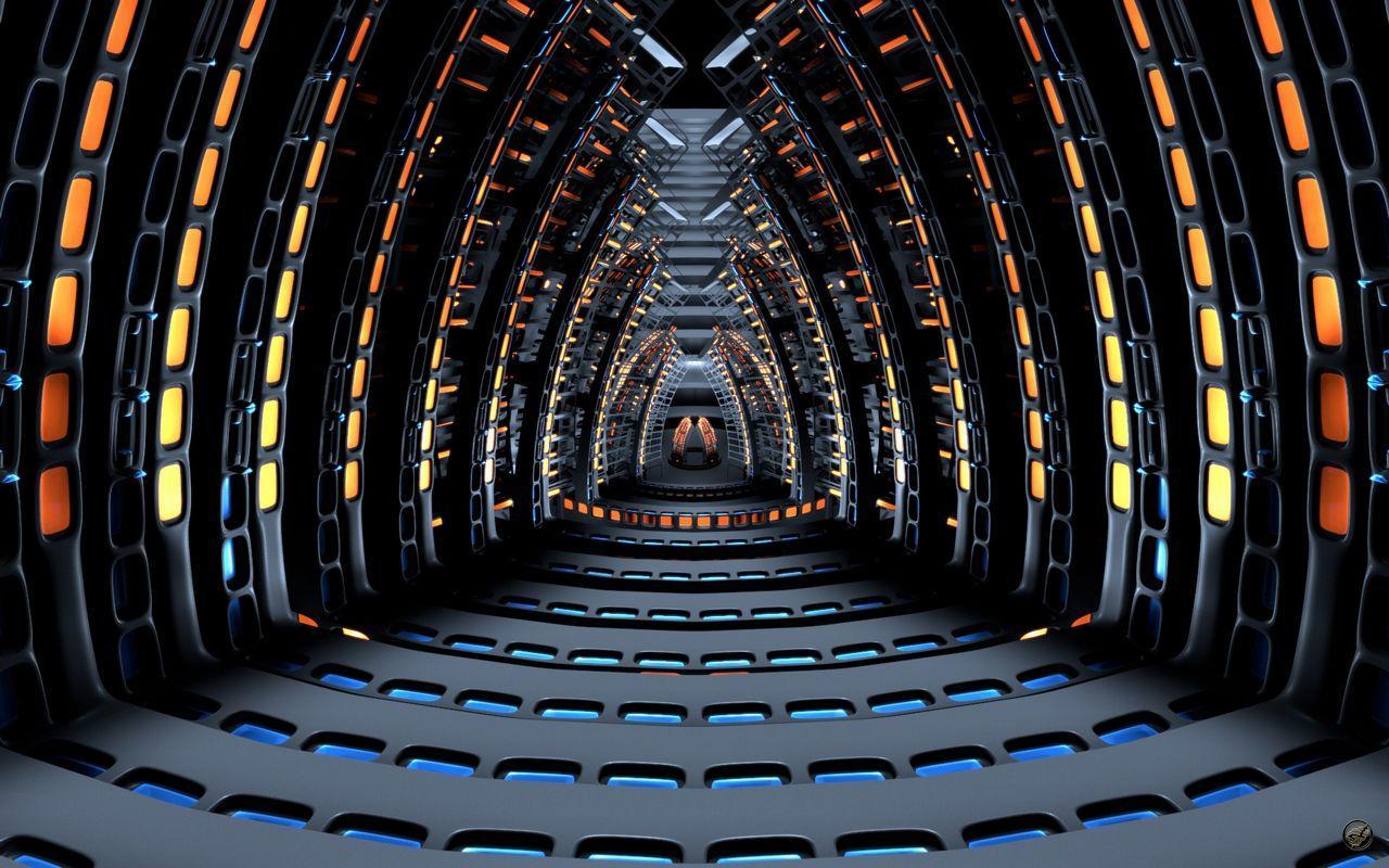 Corridoio astronave sci-fi tunnel, 1280x800 720p, Laptop