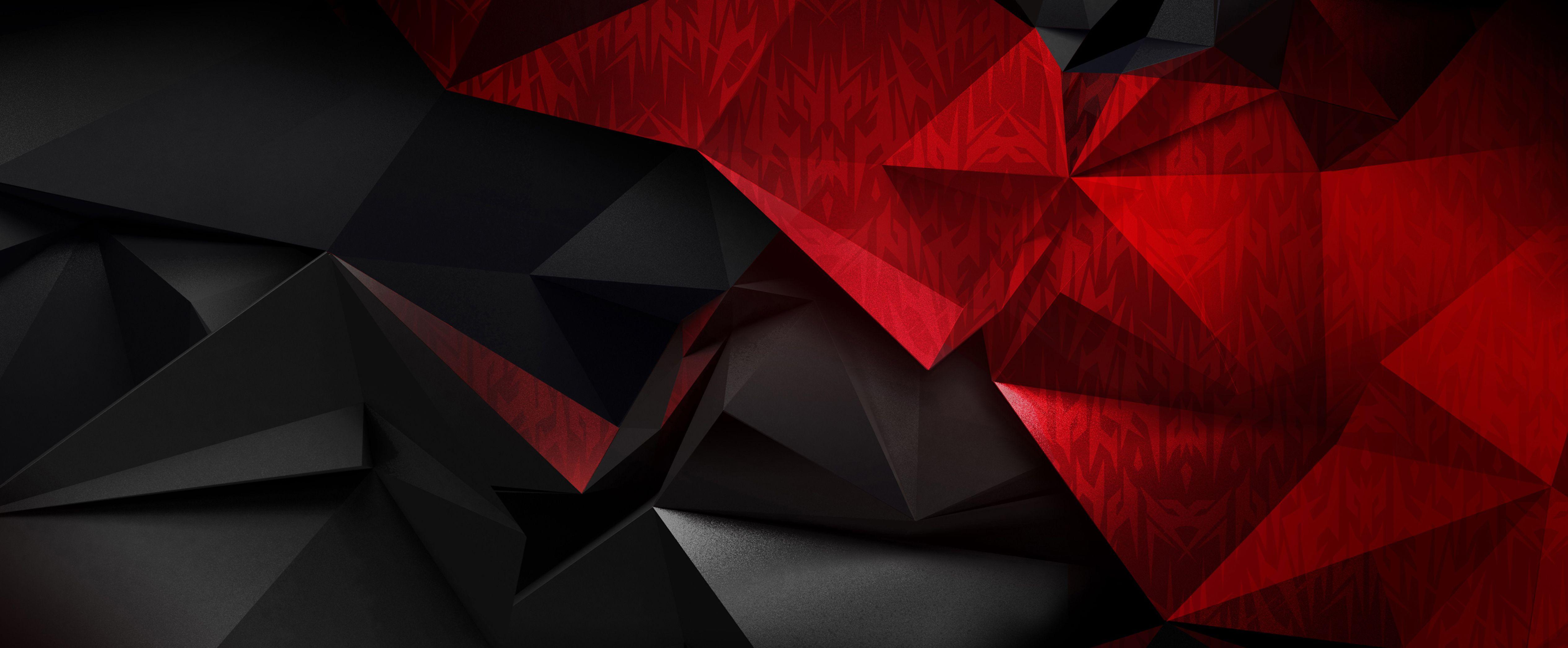 Sfondo geometrico rosso e nero, 5064x2093 Ultrawide, Dual Monitor
