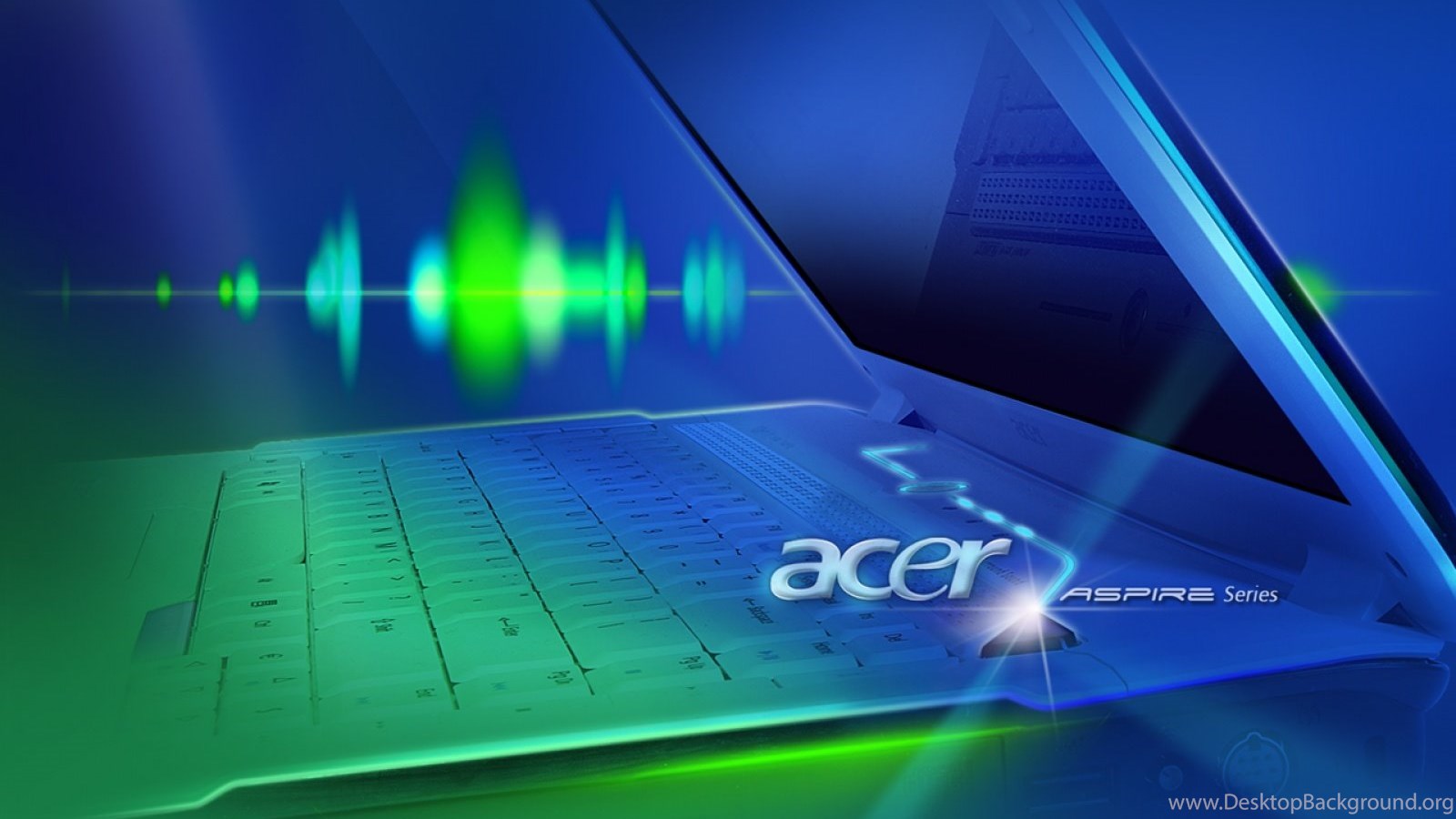 Logo Acer verde con mandala, 1365x768 720p, Laptop