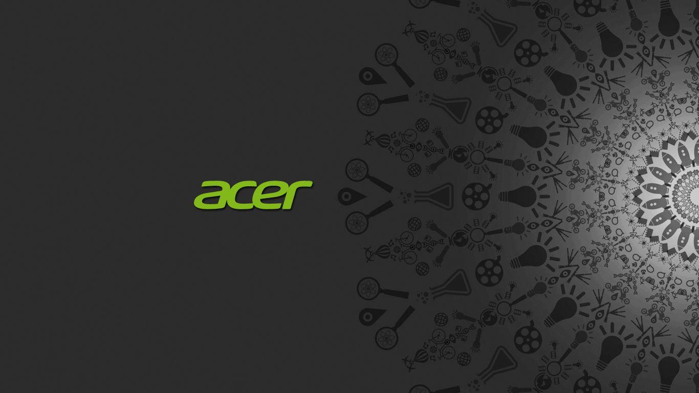 Logo Acer verde mandala grigio, 1366x768 720p, PC