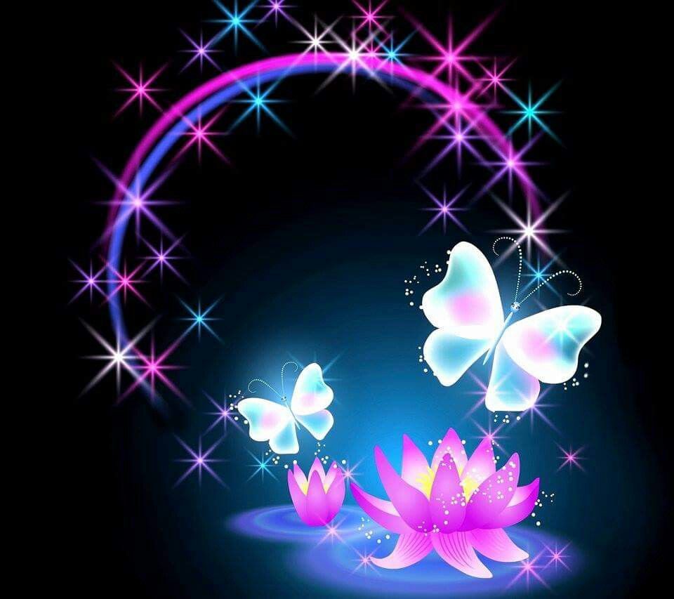 Farfalle, loto e stelle luminose, 960x853 HD, Desktop