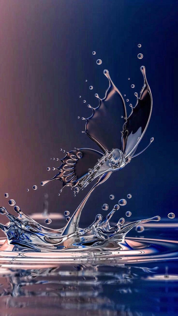 Farfalla scultura acqua splash, 736x1308 Full HD Verticale, Smartphone