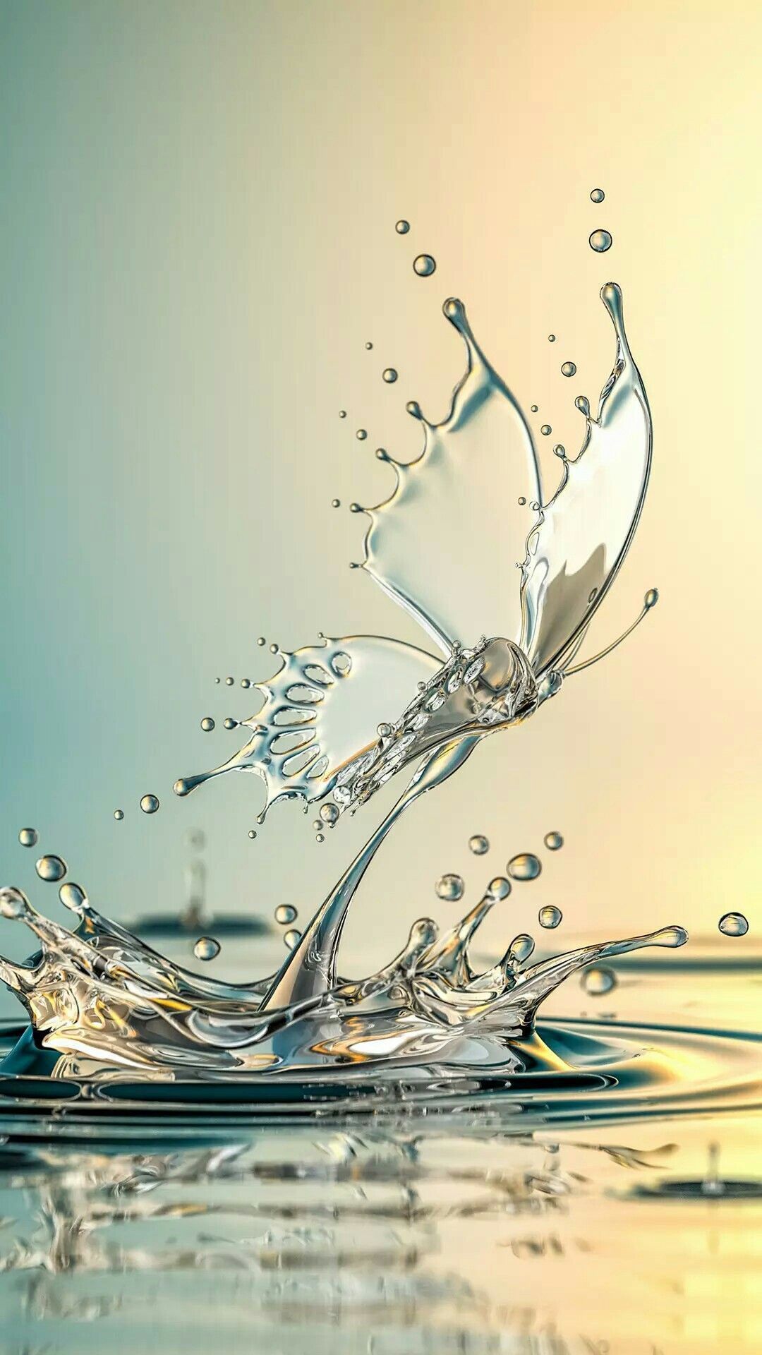 Farfalla d'acqua splash, 1080x1920 Full HD Verticale, Smartphone