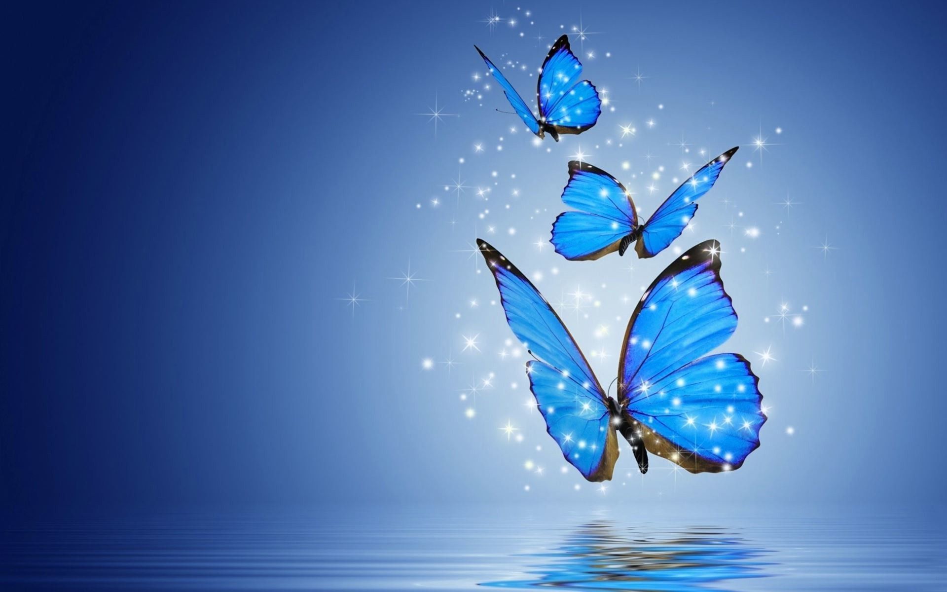 Farfalle blu sull'acqua, 1920x1200 WUXGA, PC Desktop