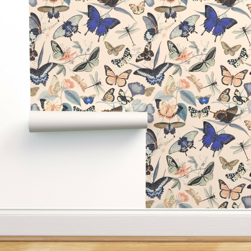 Farfalle e libellule vintage beige, 1024x1024 HD, Desktop