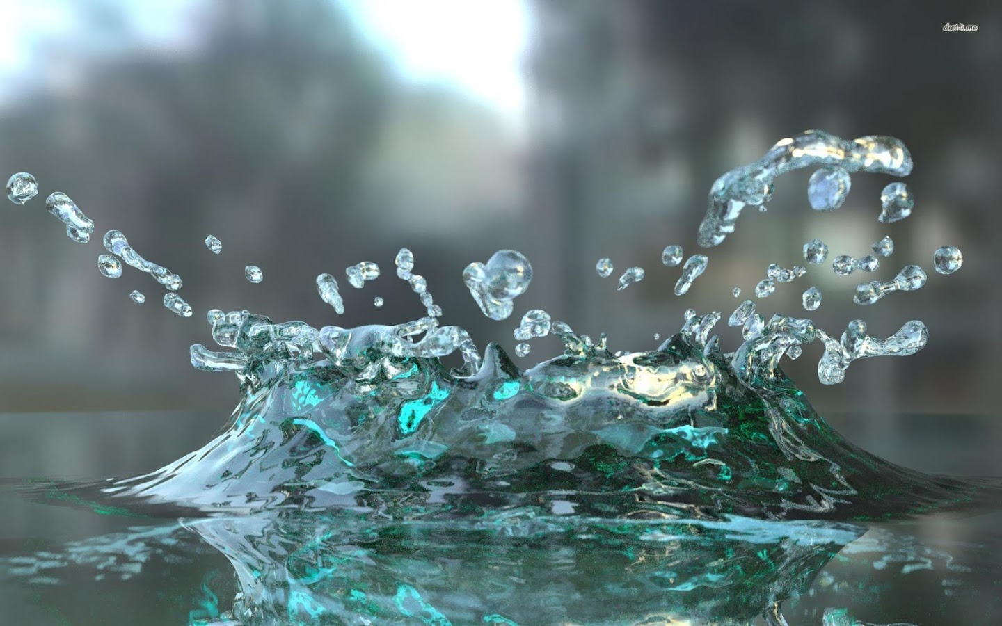 Splash d'acqua 3D con gocce, 1440x900 HD, MacBook Air