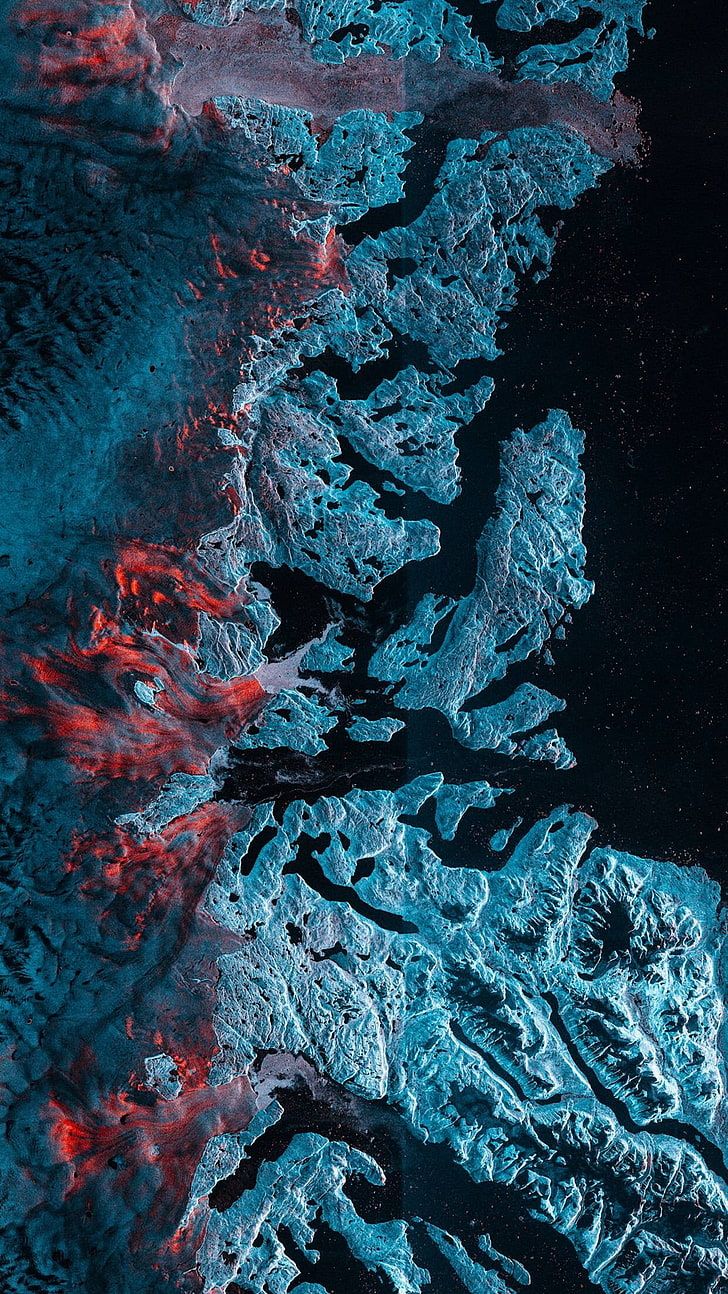 Vista satellitare costa ghiacciata, 728x1294 Verticale, POCO