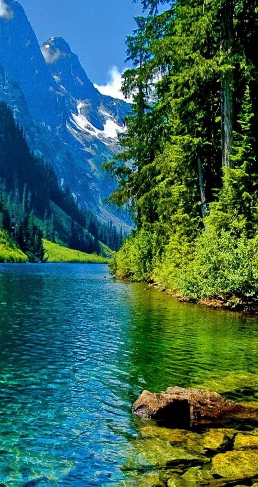Lago alpino verde smeraldo, 852x1608 Full HD Verticale, iPhone