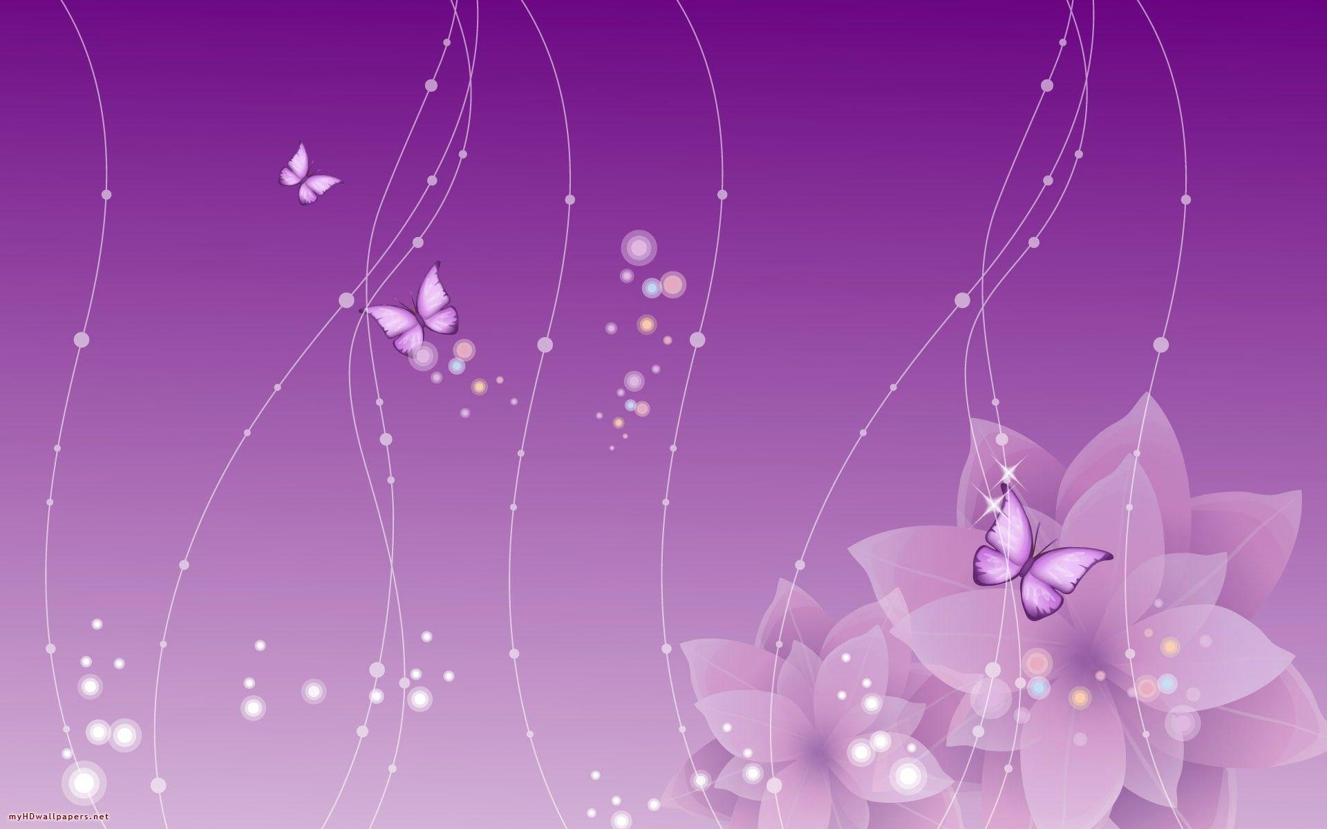 Farfalle viola e fiori astratti, 1920x1200 Full HD+, Laptop