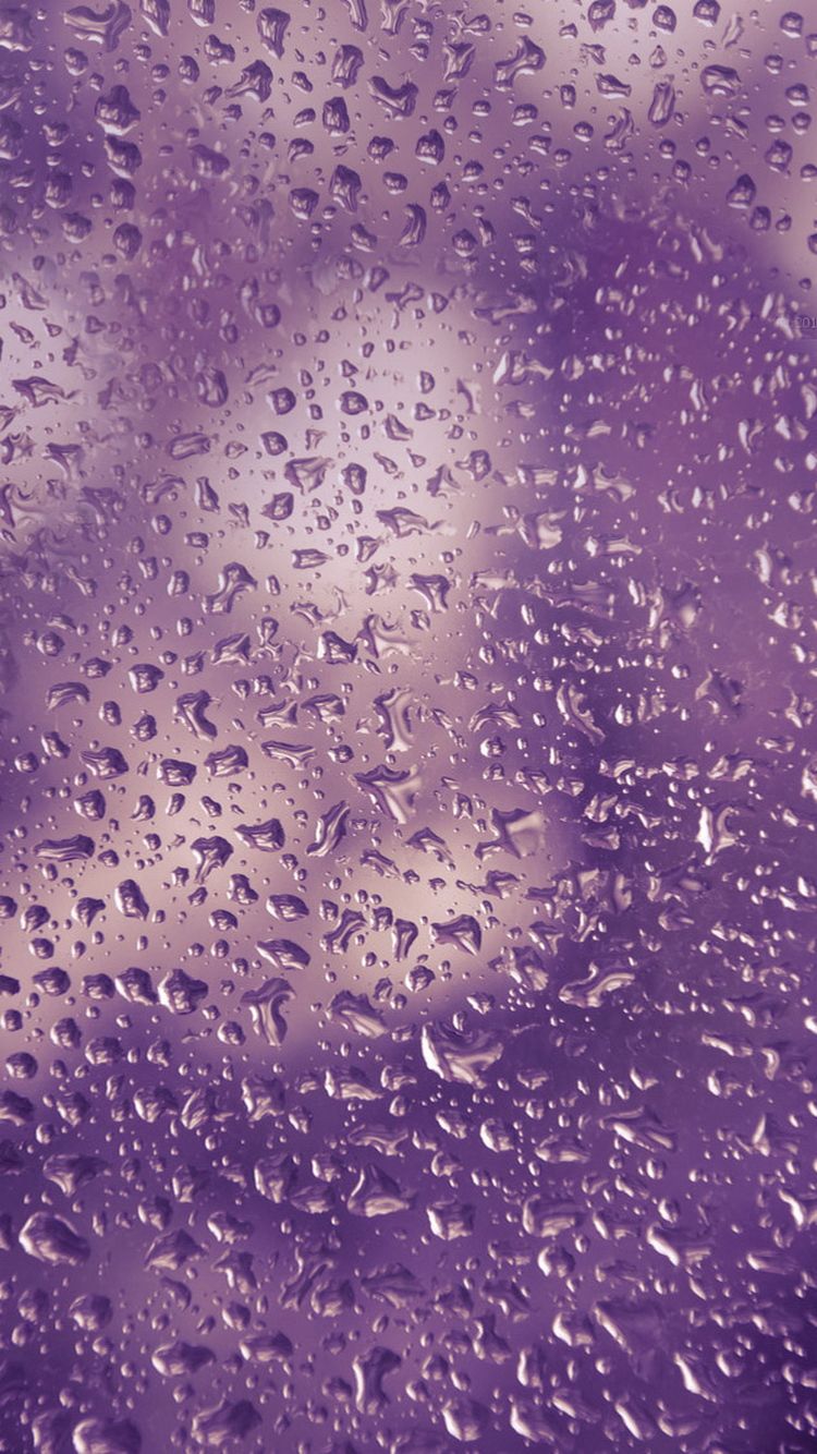 Gocce d'acqua su vetro viola, 750x1334 Full HD Verticale, iPhone