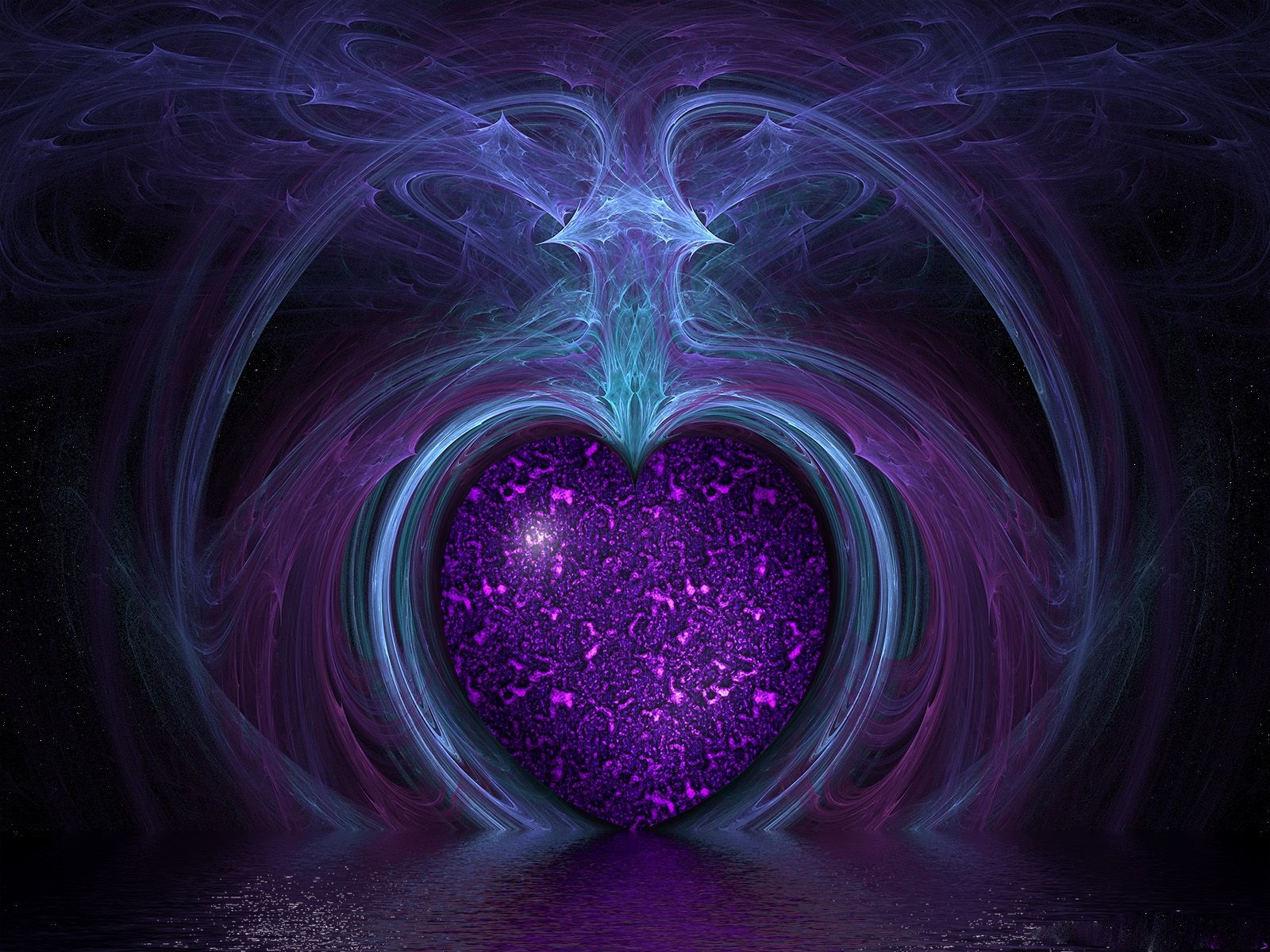 Cuore viola magico astratto, 1600x1200 900p, Desktop