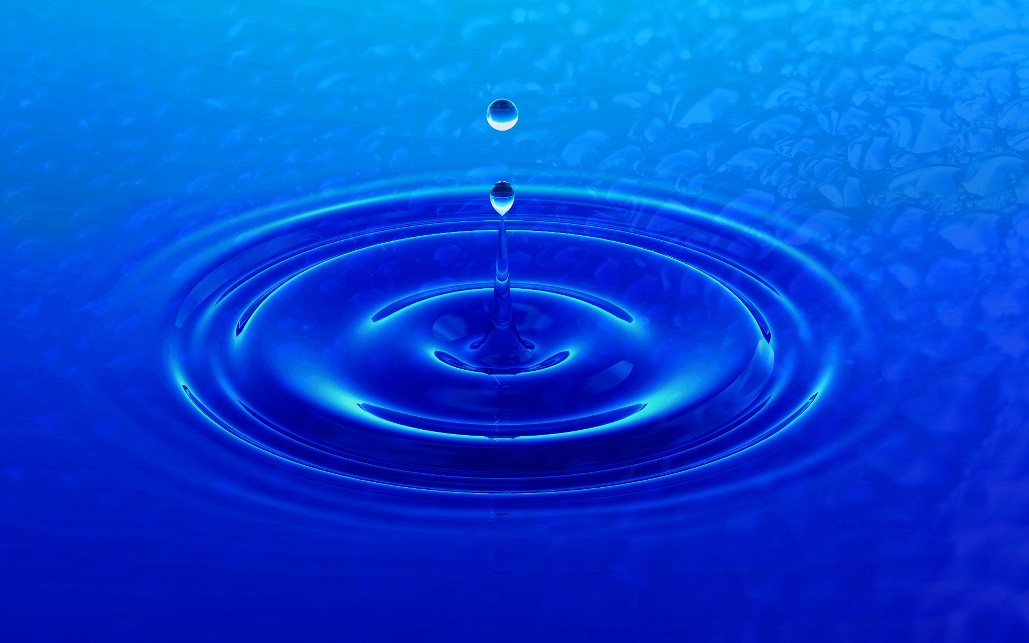Goccia d'acqua blu increspature, 3496x2185 WQXGA, Monitor Gaming