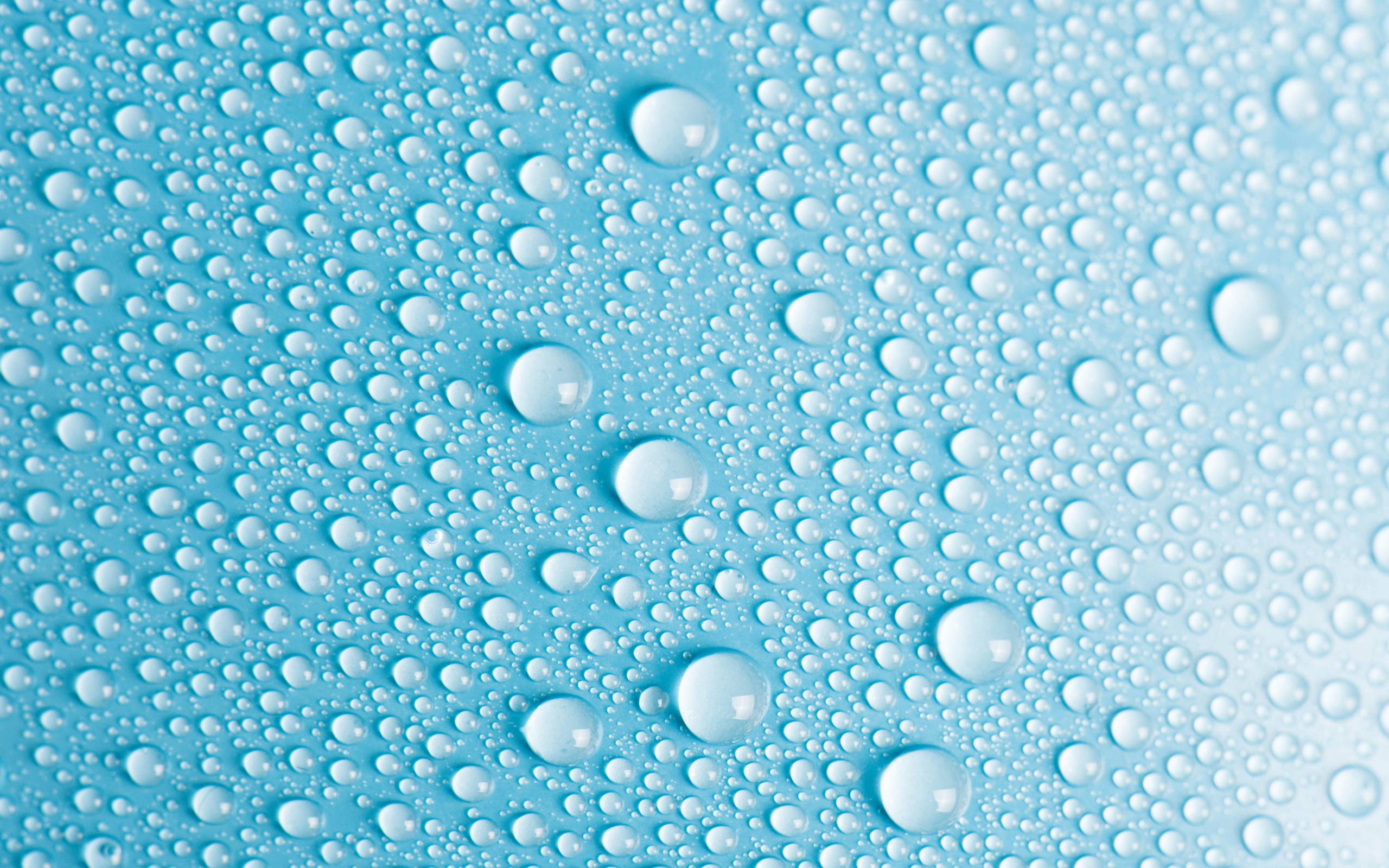 Gocce d'acqua su superficie blu, 2560x1600 WQXGA, Laptop
