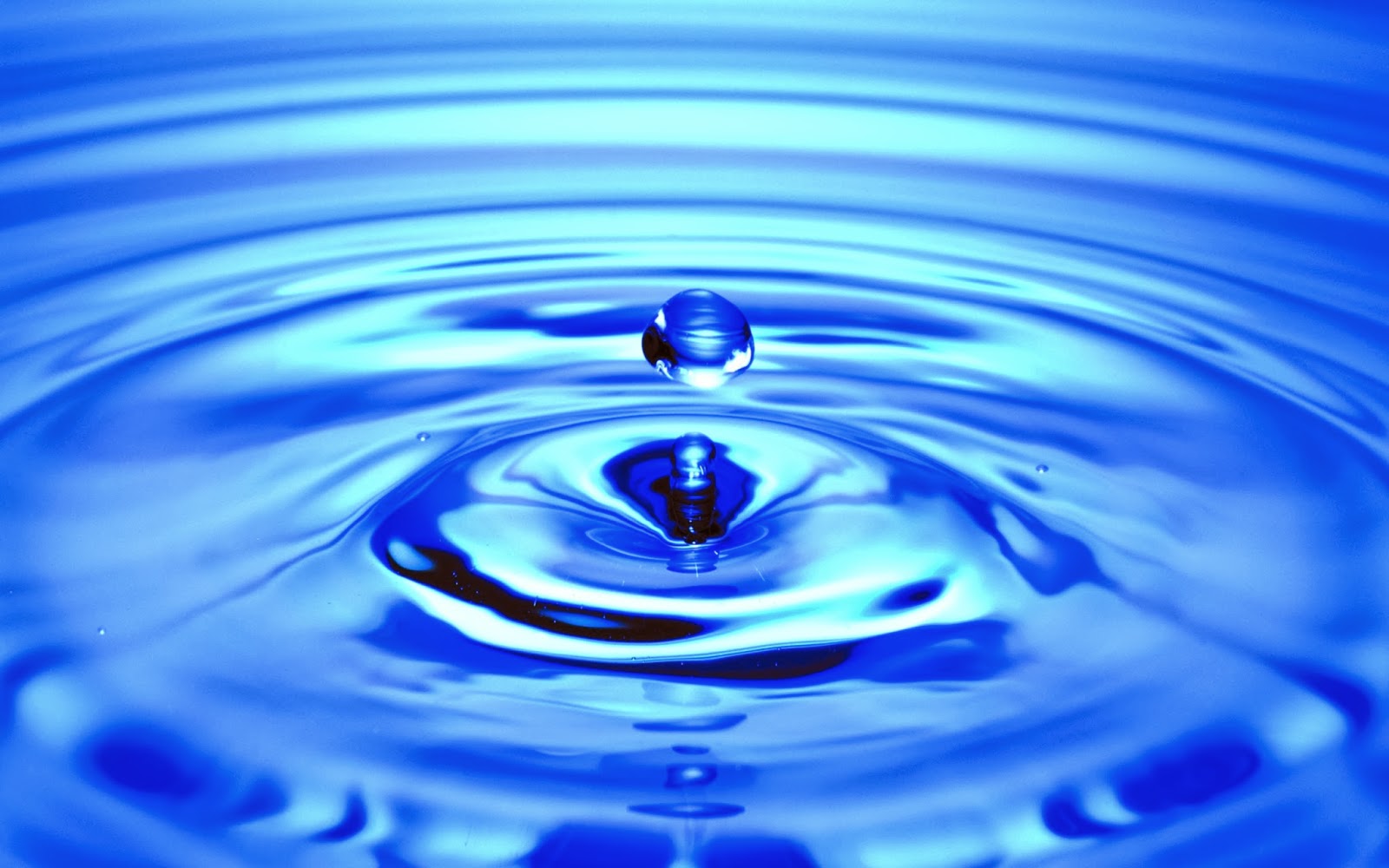 Goccia d'acqua blu increspature, 1600x1000 HD, Desktop