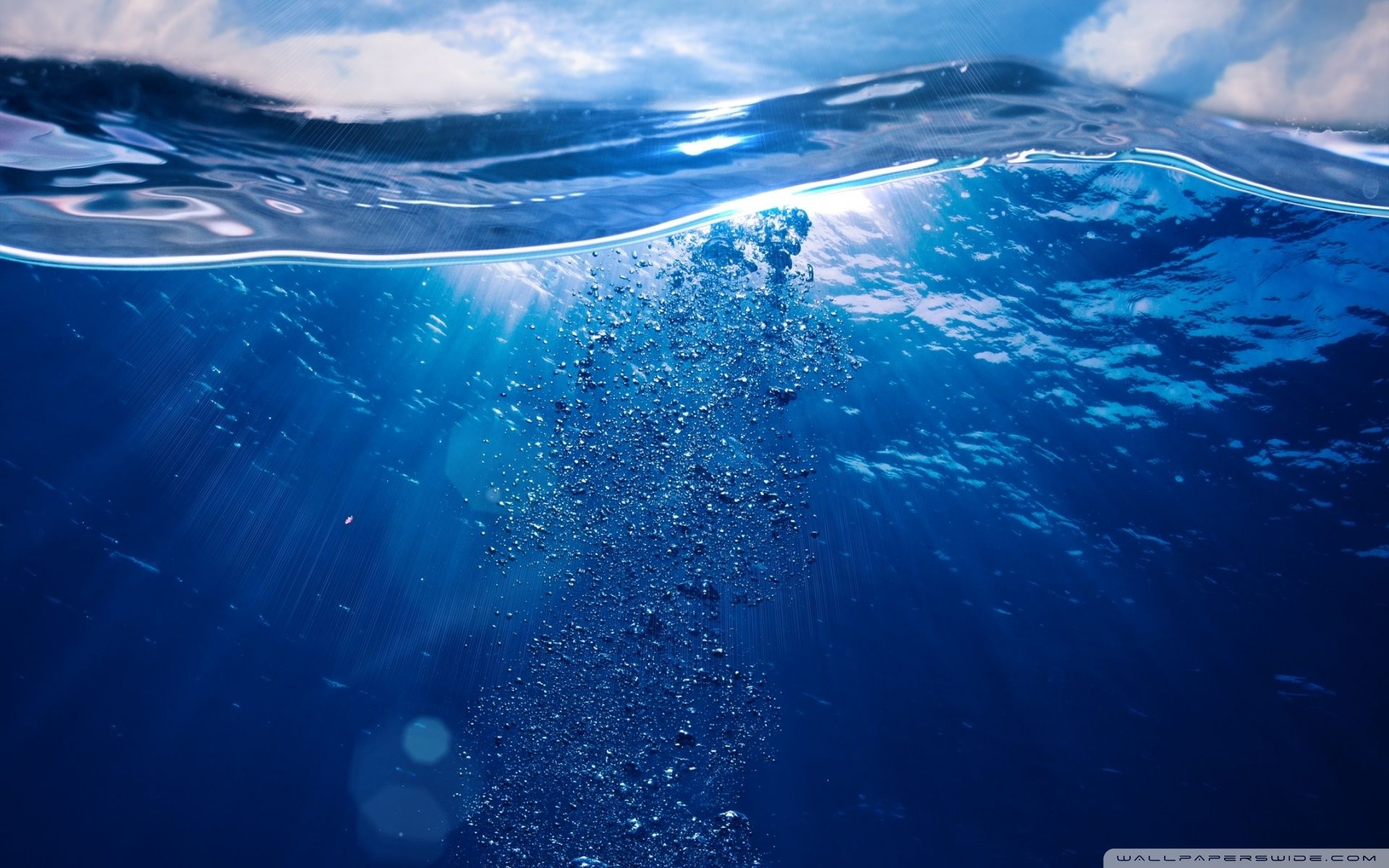 Bolle sott'acqua superficie mare, 1920x1200 Full HD+ WUXGA, Laptop