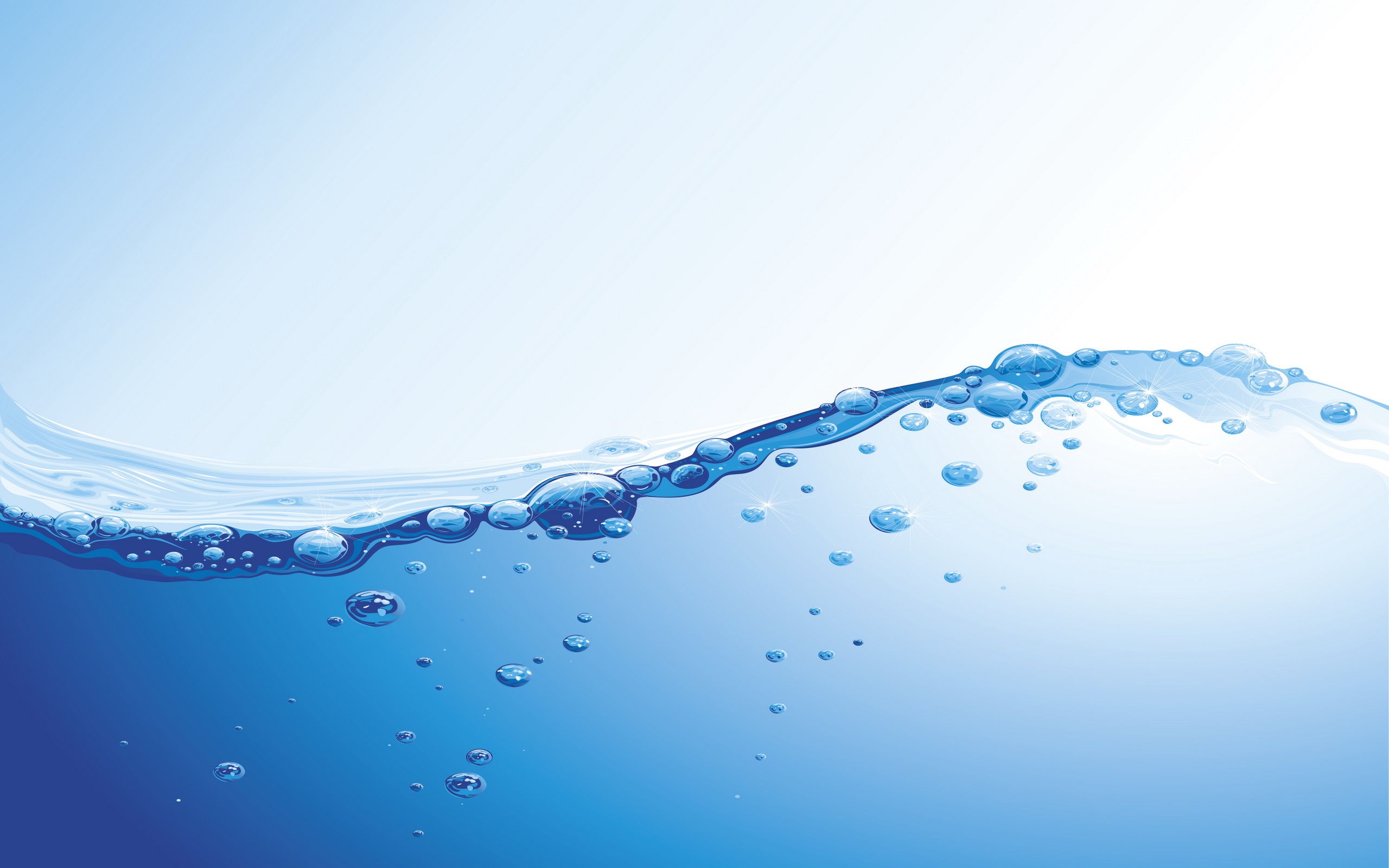 Onda d'acqua blu con bolle, 2560x1600 2K+, MacBook Pro