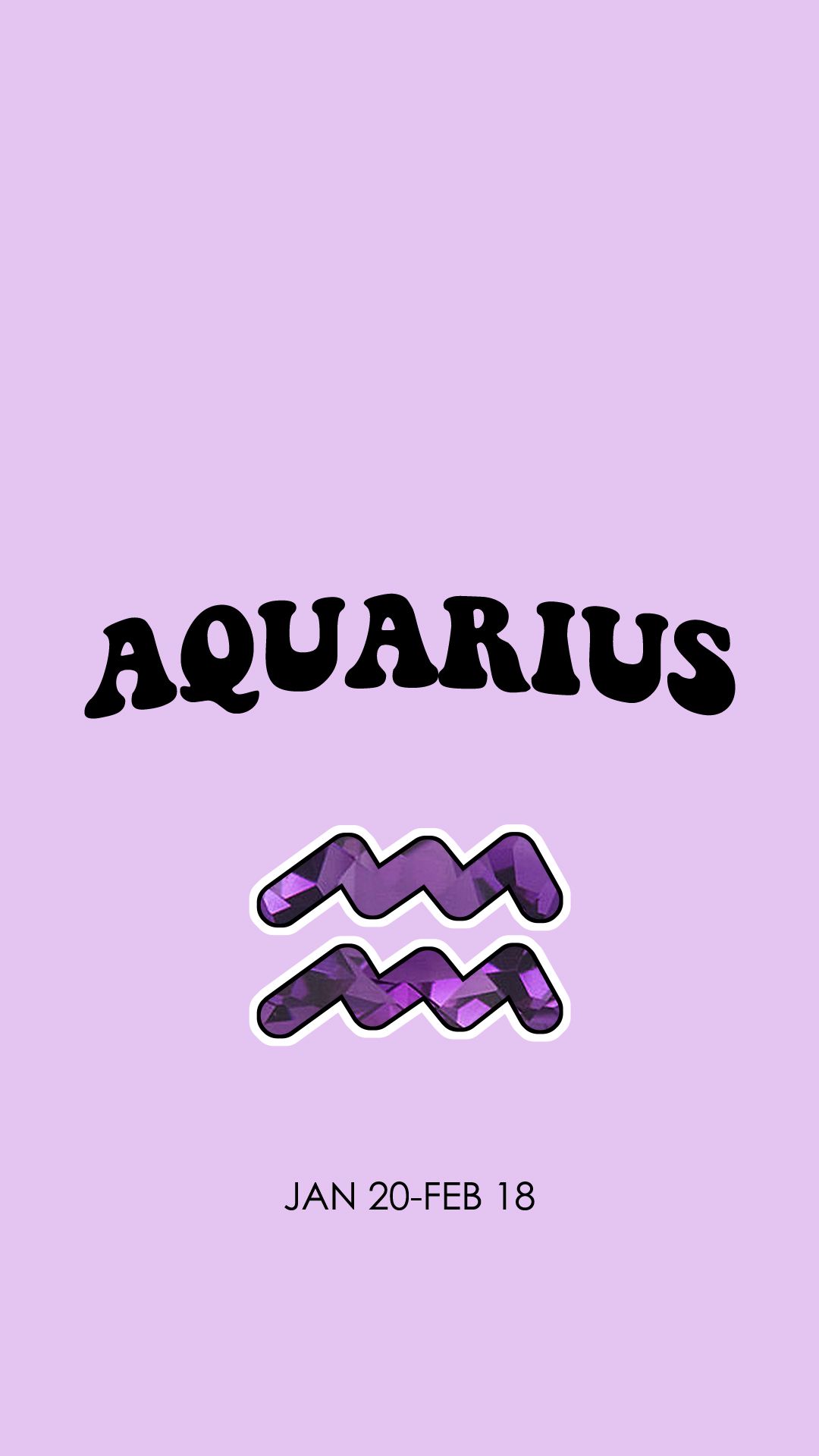 Simbolo zodiacale Acquario viola, 1080x1920 Verticale, Mobile