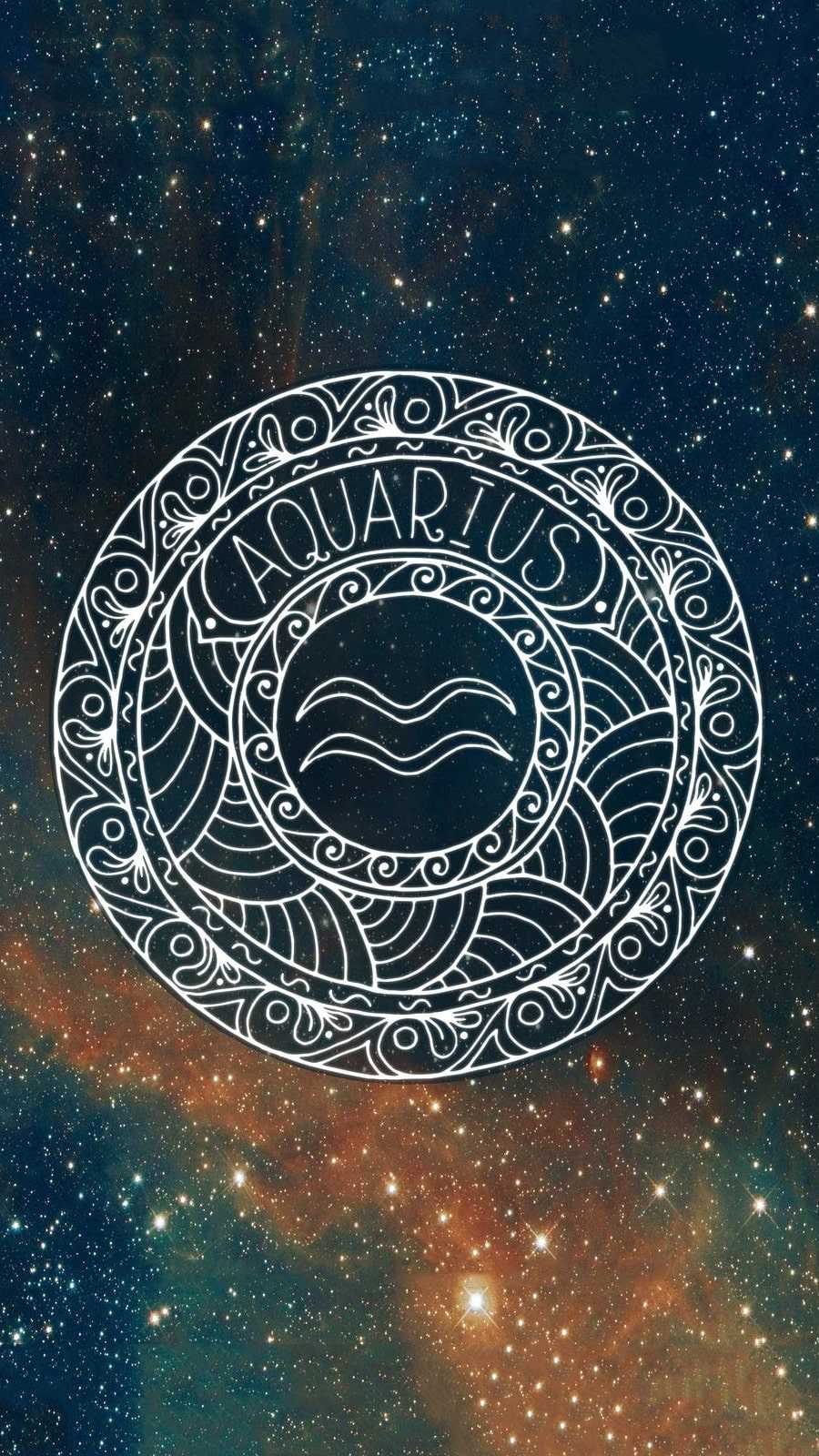 Mandala segno zodiacale Acquario, 900x1600 Full HD Verticale, Smartphone