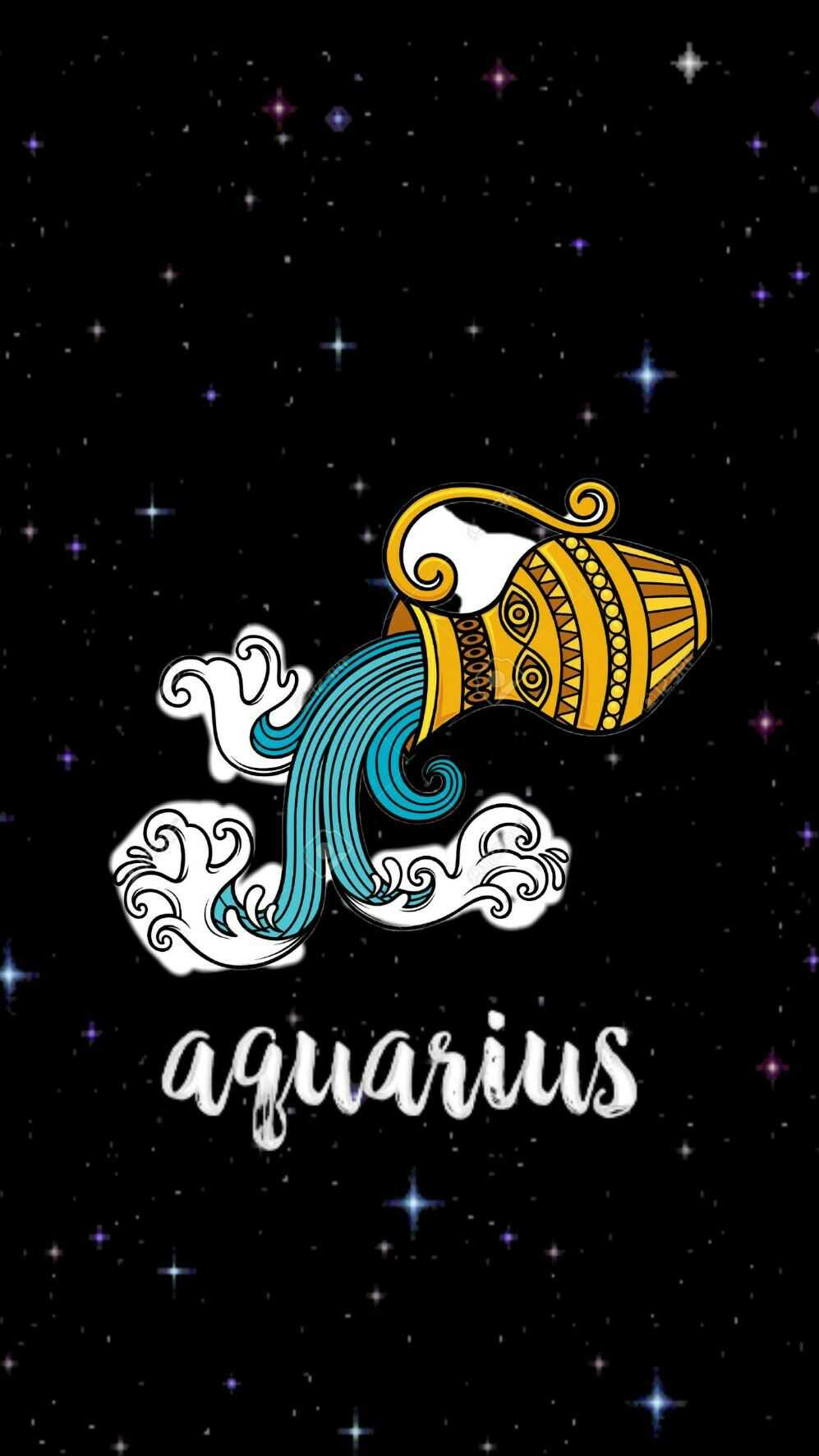 Simbolo zodiacale Acquario stelle, 997x1773 Verticale, Telefono