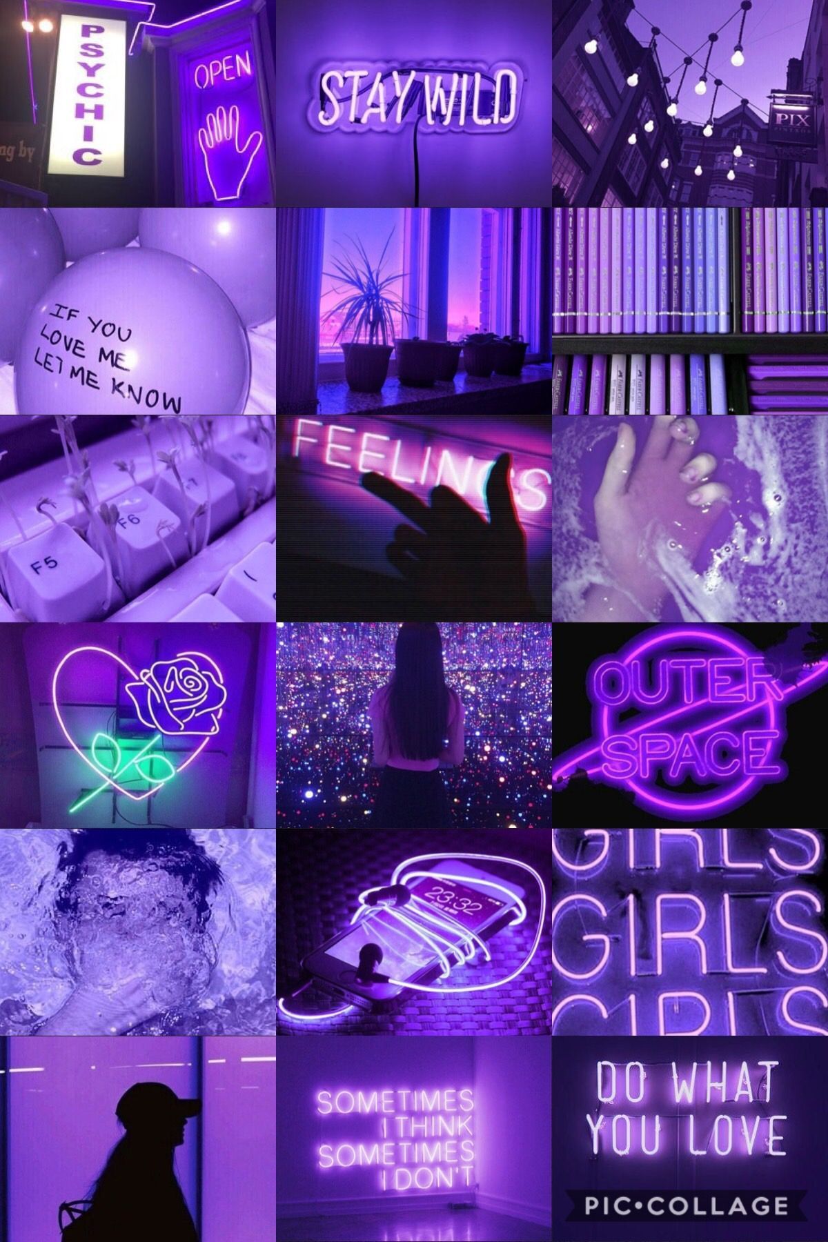 Collage estetico viola neon, 1200x1800 Verticale, POCO