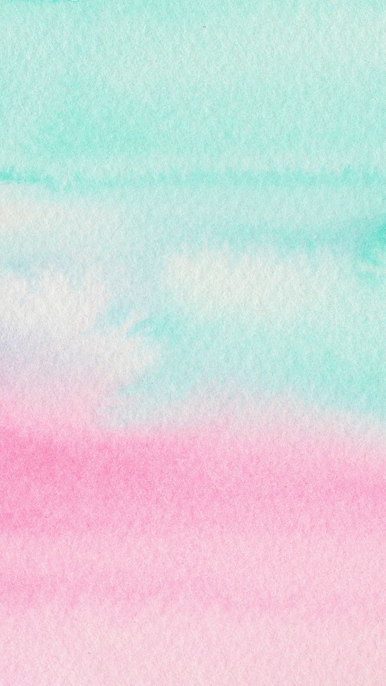 Acquerello ombré rosa e verde, 751x1334 Verticale, Mobile