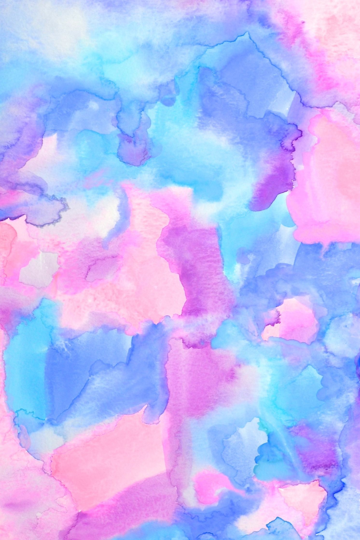 Acquerello astratto blu rosa, 1492x2238 Full HD Verticale, Samsung Galaxy