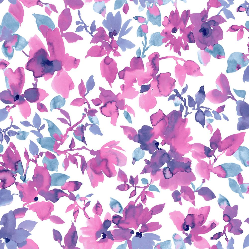 Fiori acquerello viola e rosa, 1000x1000 HD, Laptop
