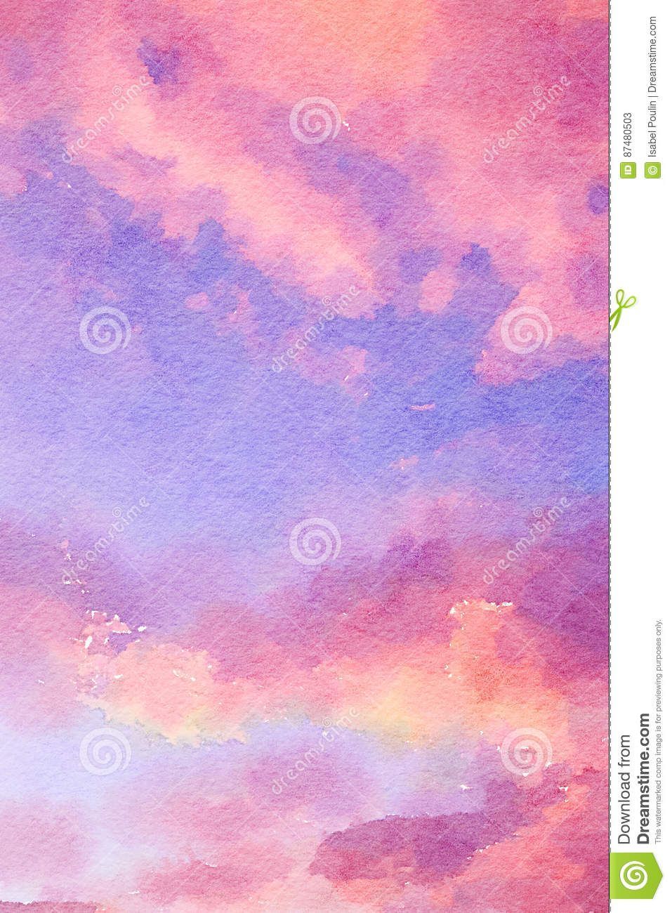 Sfondo acquerello nuvole rosa viola, 957x1300 Verticale, Mobile