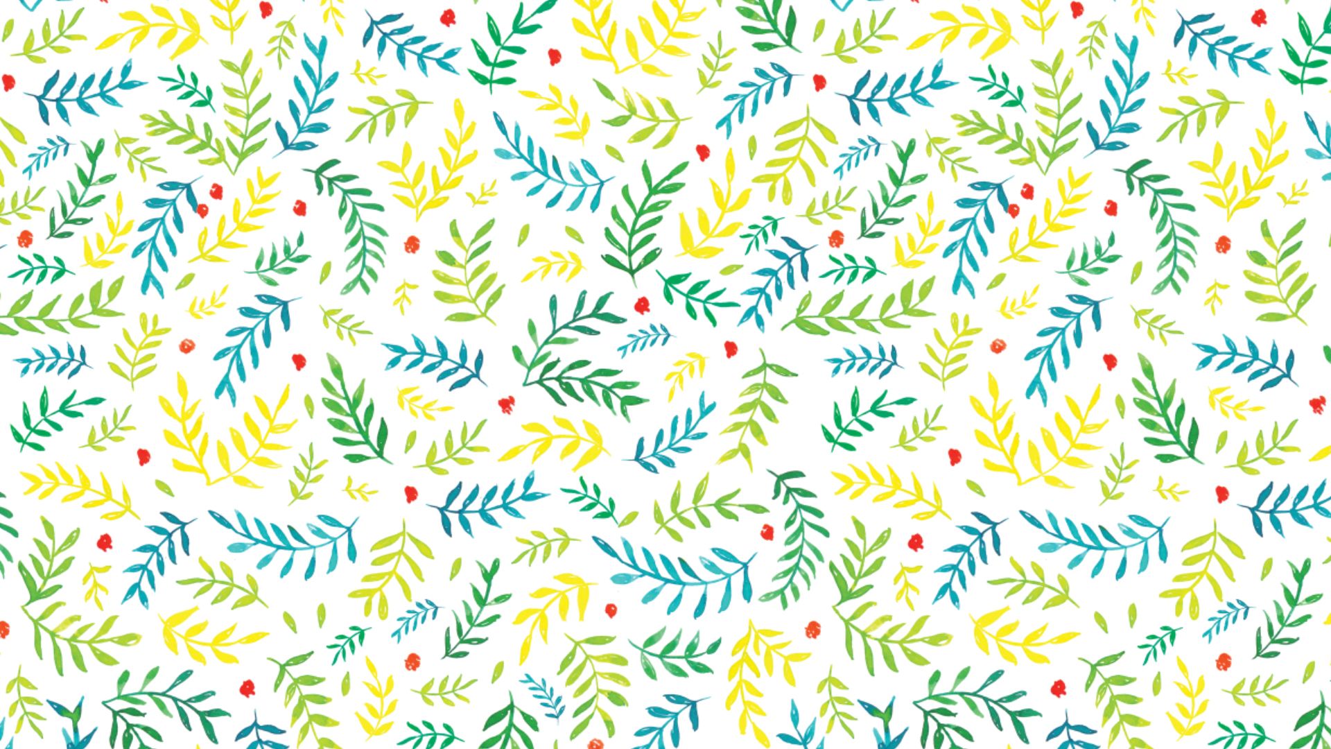 Fiori acquerello sfondo menta, 1920x1080 Full HD, PC