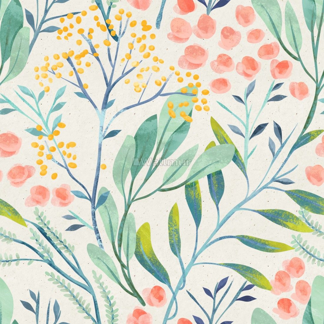 Fiori botanici ad acquerello pastello, 1100x1100 HD, PC