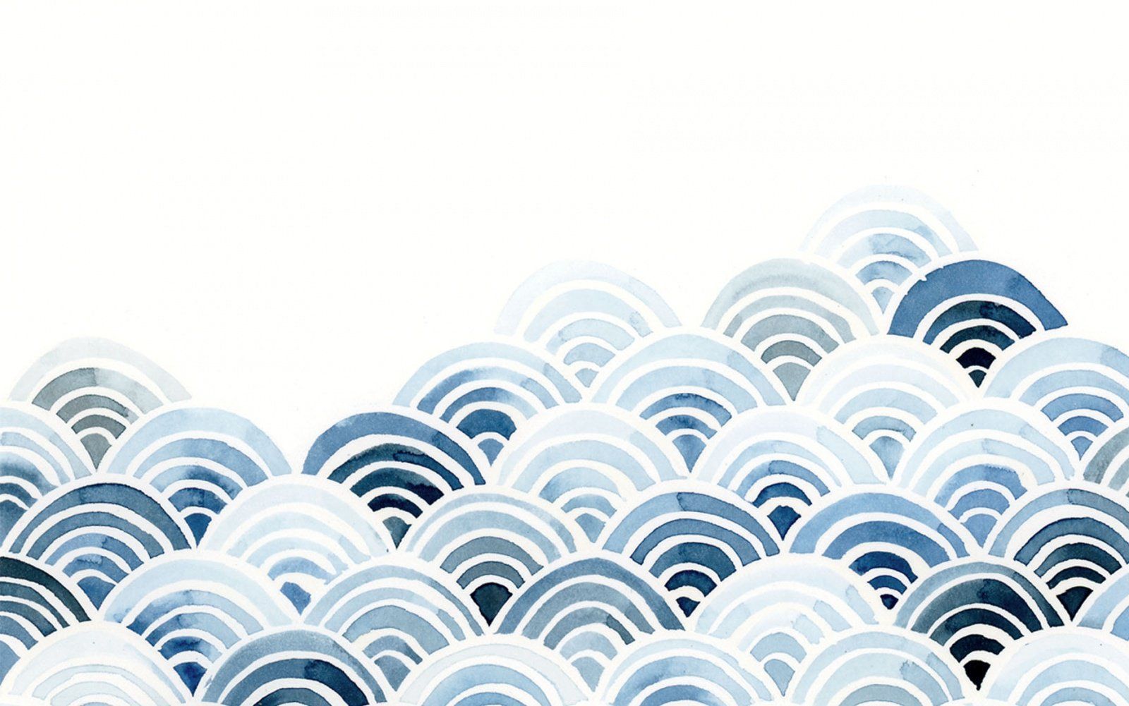 Onde ad acquerello blu geometriche, 1600x1001 HD Ready, Laptop