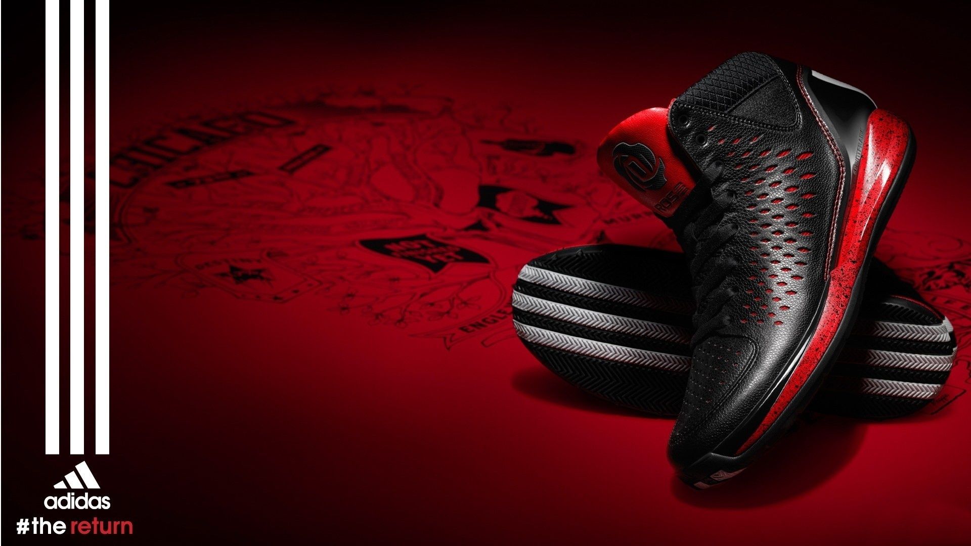 Scarpa Adidas rossa e nera, abbigliamento sportivo, 1920x1080 Full HD, Desktop