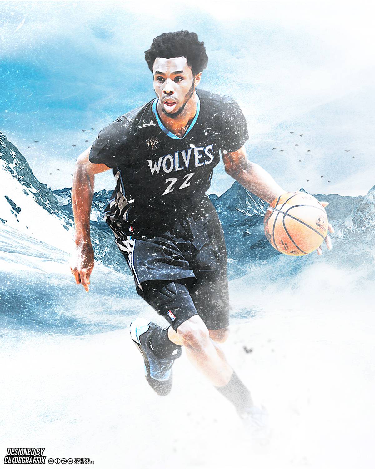 Andrew Wiggins Timberwolves basket, 1200x1500 Full HD Verticale, iPhone