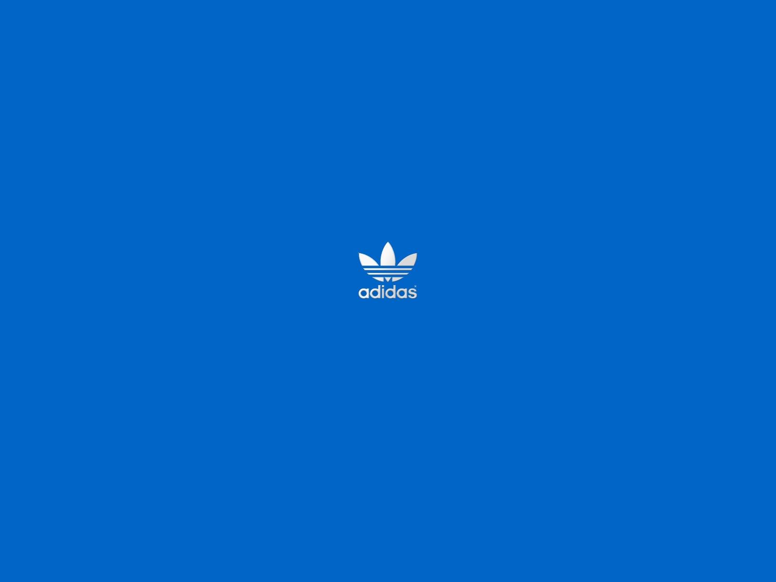Logo Adidas bianco sfondo blu, 1600x1200 900p, Desktop
